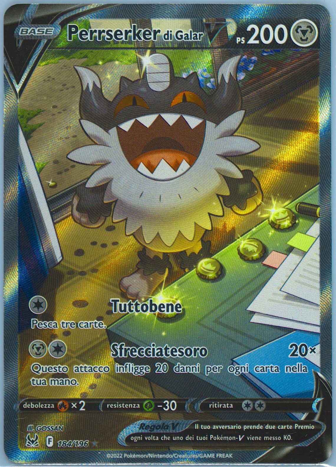 Full Art Perrserker Di Galar V Italian Pokemon Sword