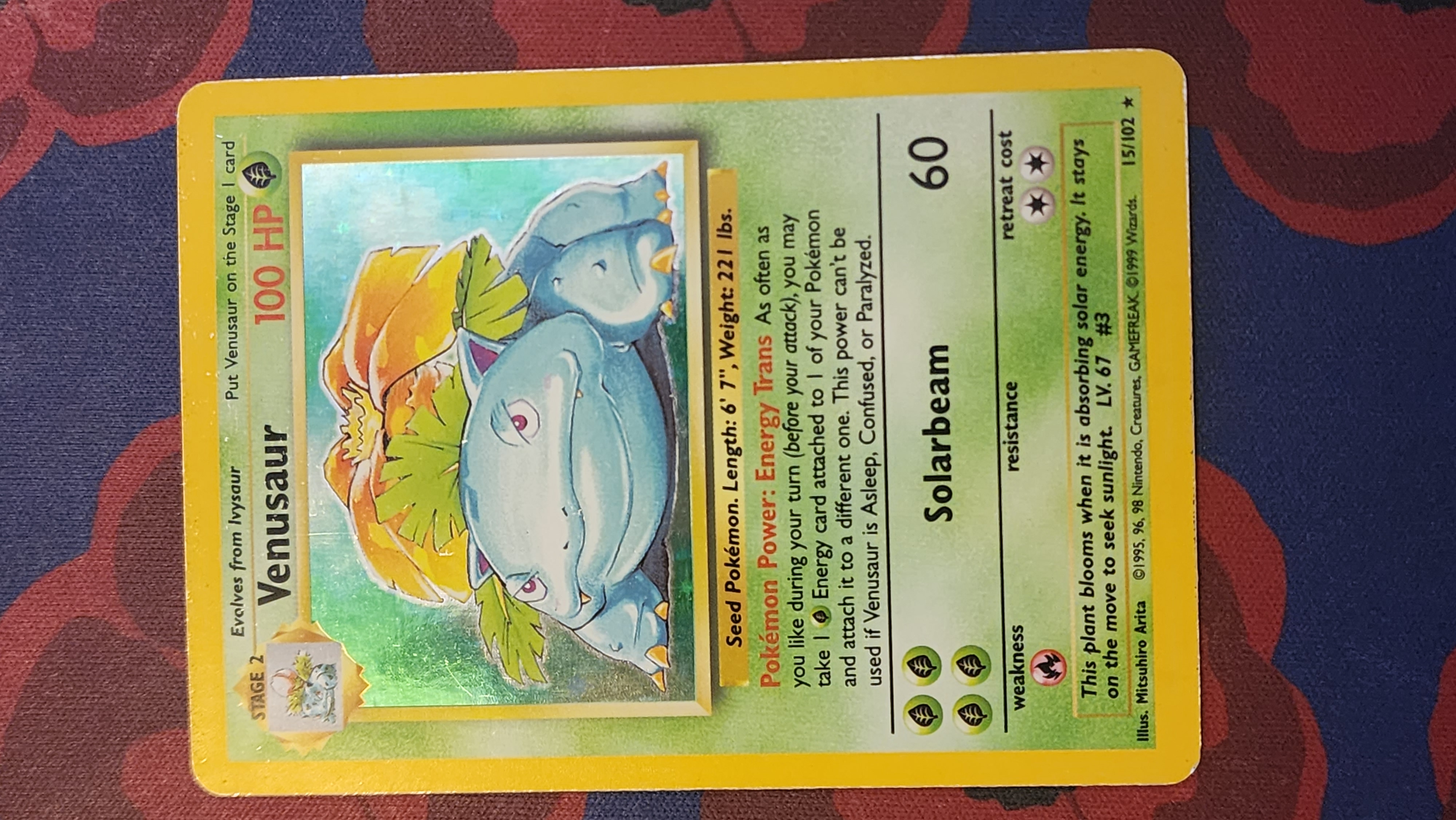 Venusaur-Holo (15) 1999 Pokemon Game - Pokmon Card Data Venusaur-Holo (15) 1999 Pokemon Game - Pokmon Card Data