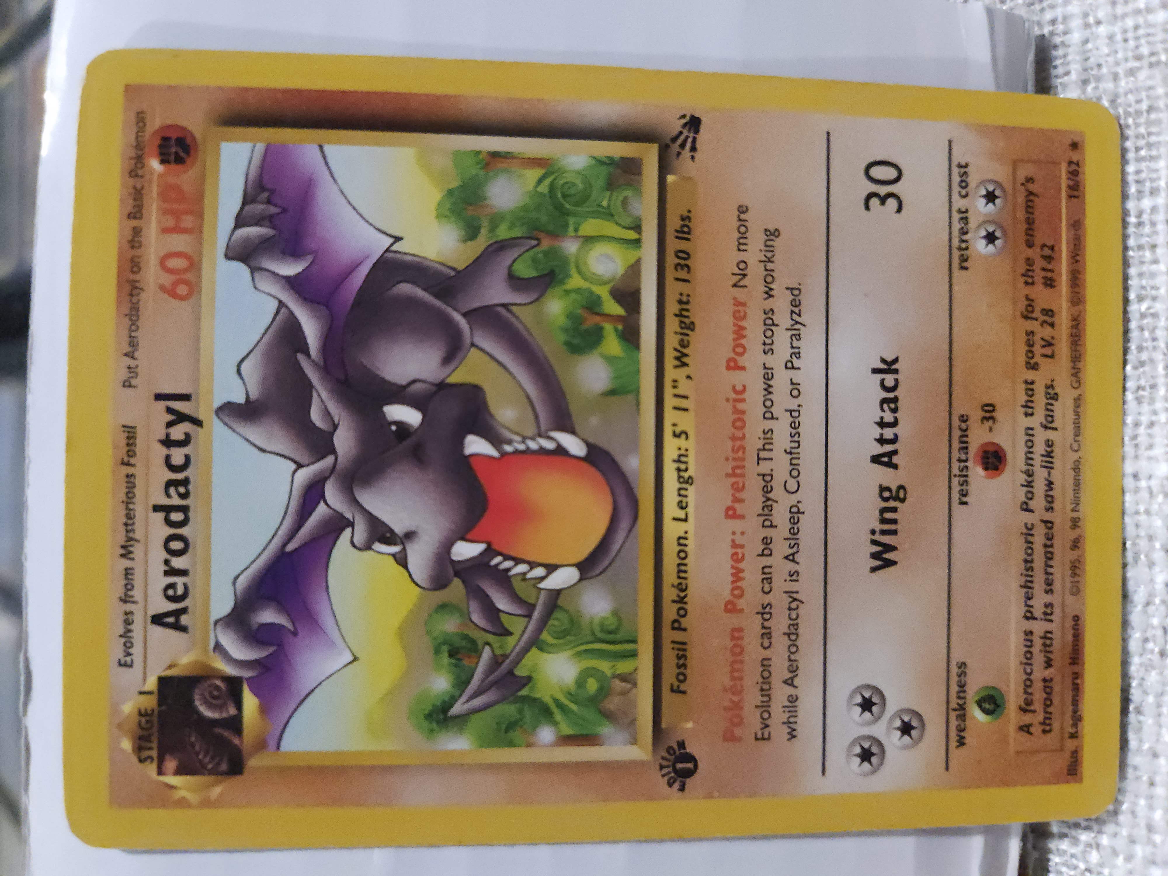 first edition aerodactyl pokemon card Aerodactyl 1st Edition (16) 1999 Pokemon Fossil
