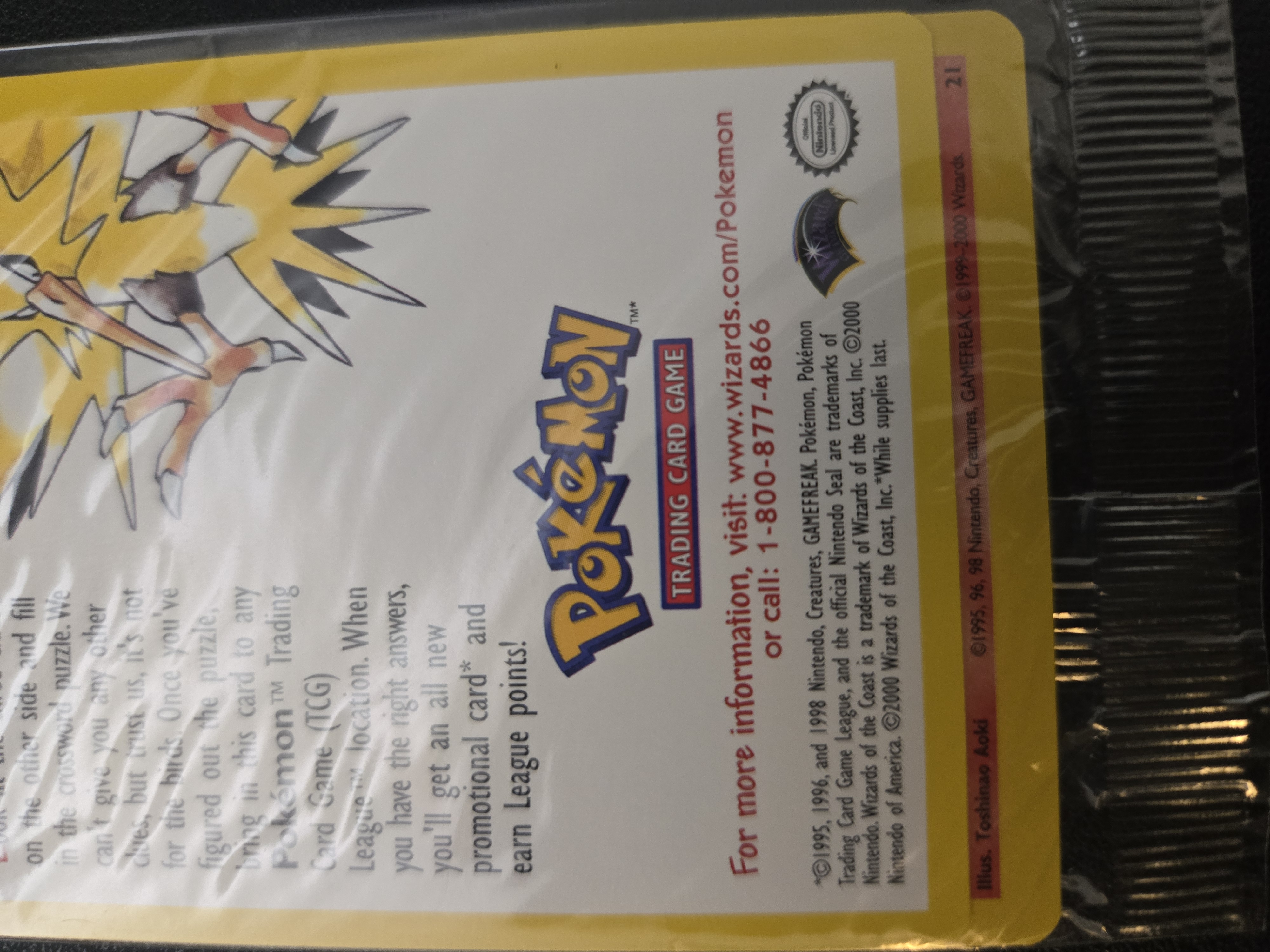 Moltres Toshinao Aoki Error (21) 2000 Pokemon Promo Black Star