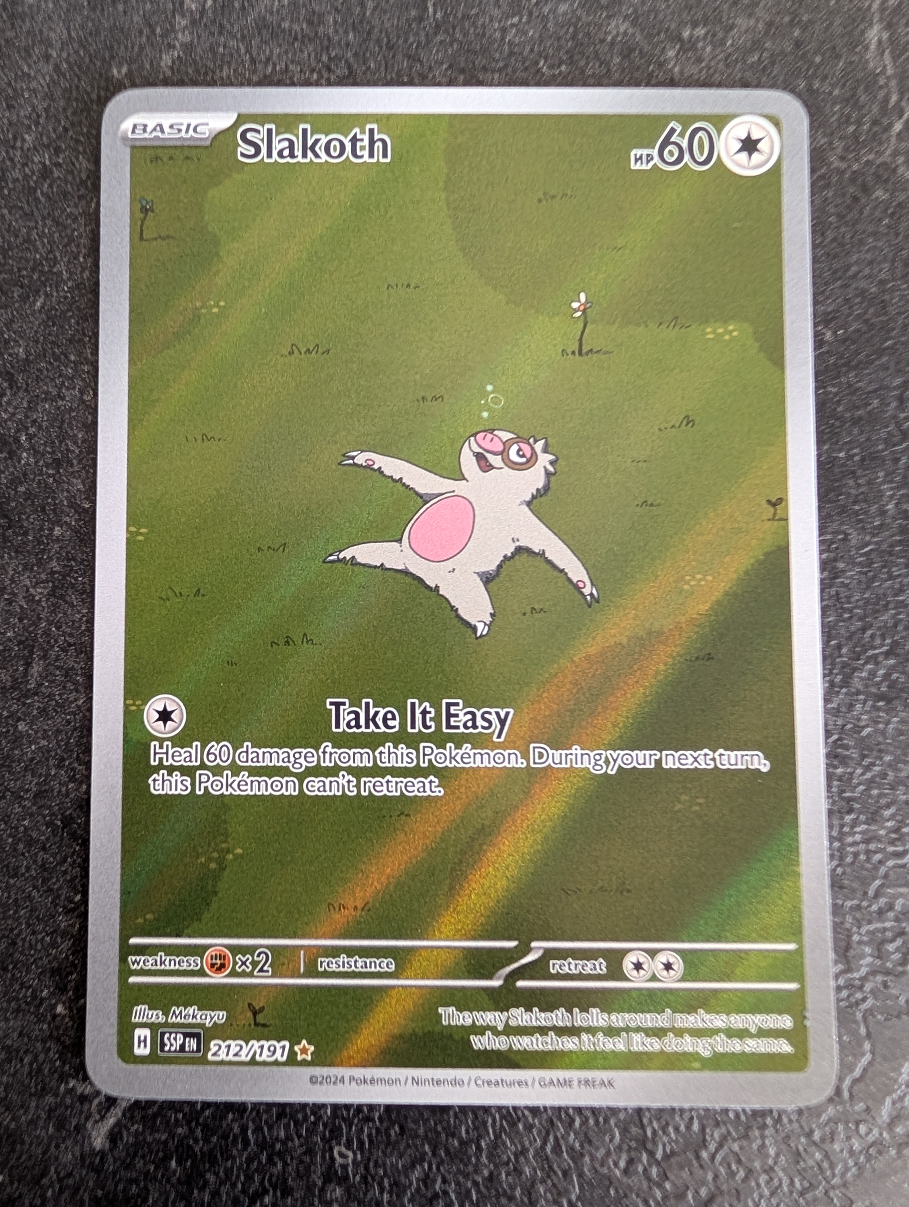 slakoth pokemon card Slakoth Illustration Rare (212) 2024 Pokemon Ssp EN-Surging Sparks