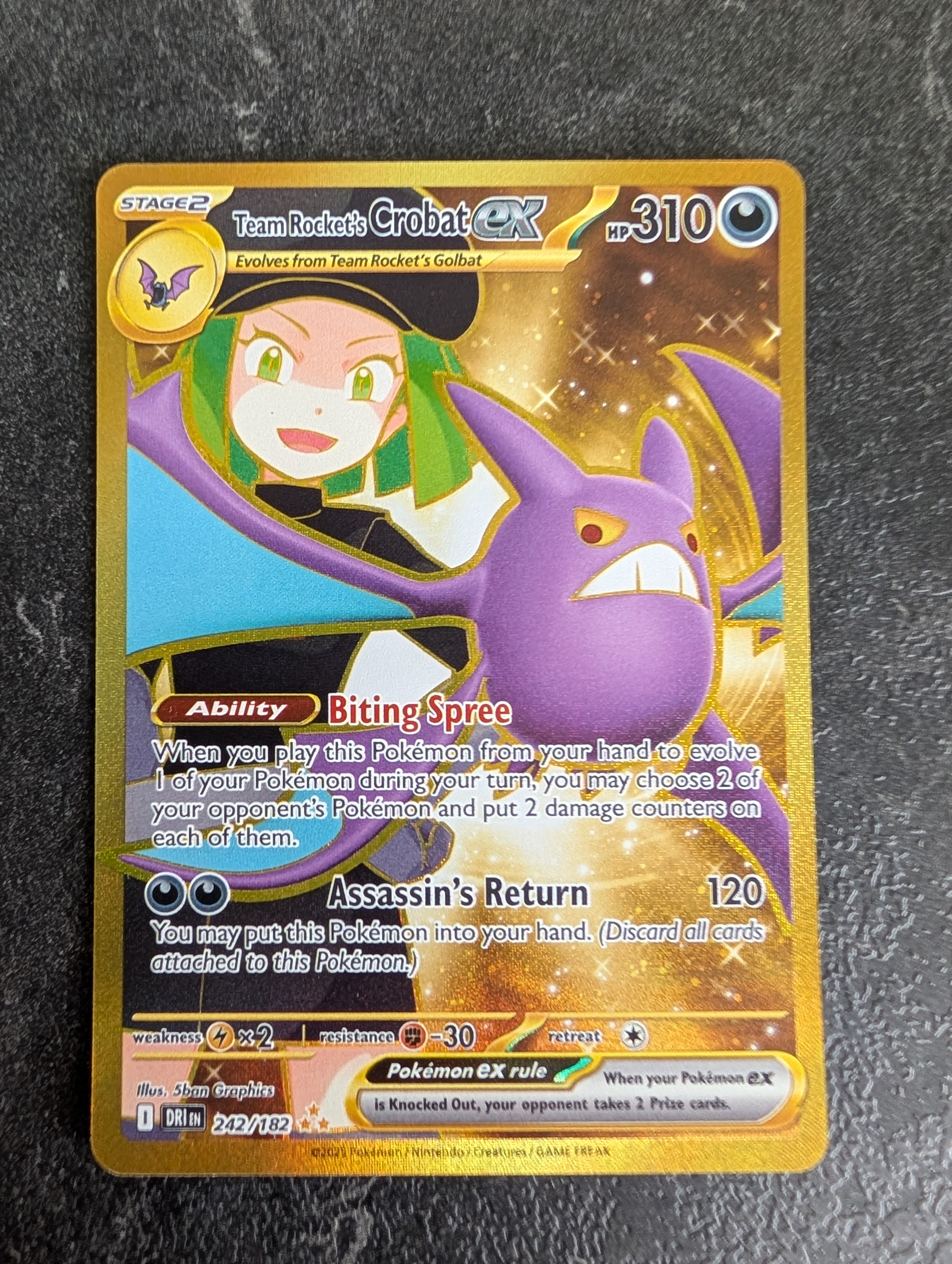 crobat pokemon card Darkness Ablaze Ultra Rare Holo V #104 Card Number / Rarity Team Rocket's Crobat EX Hyper
