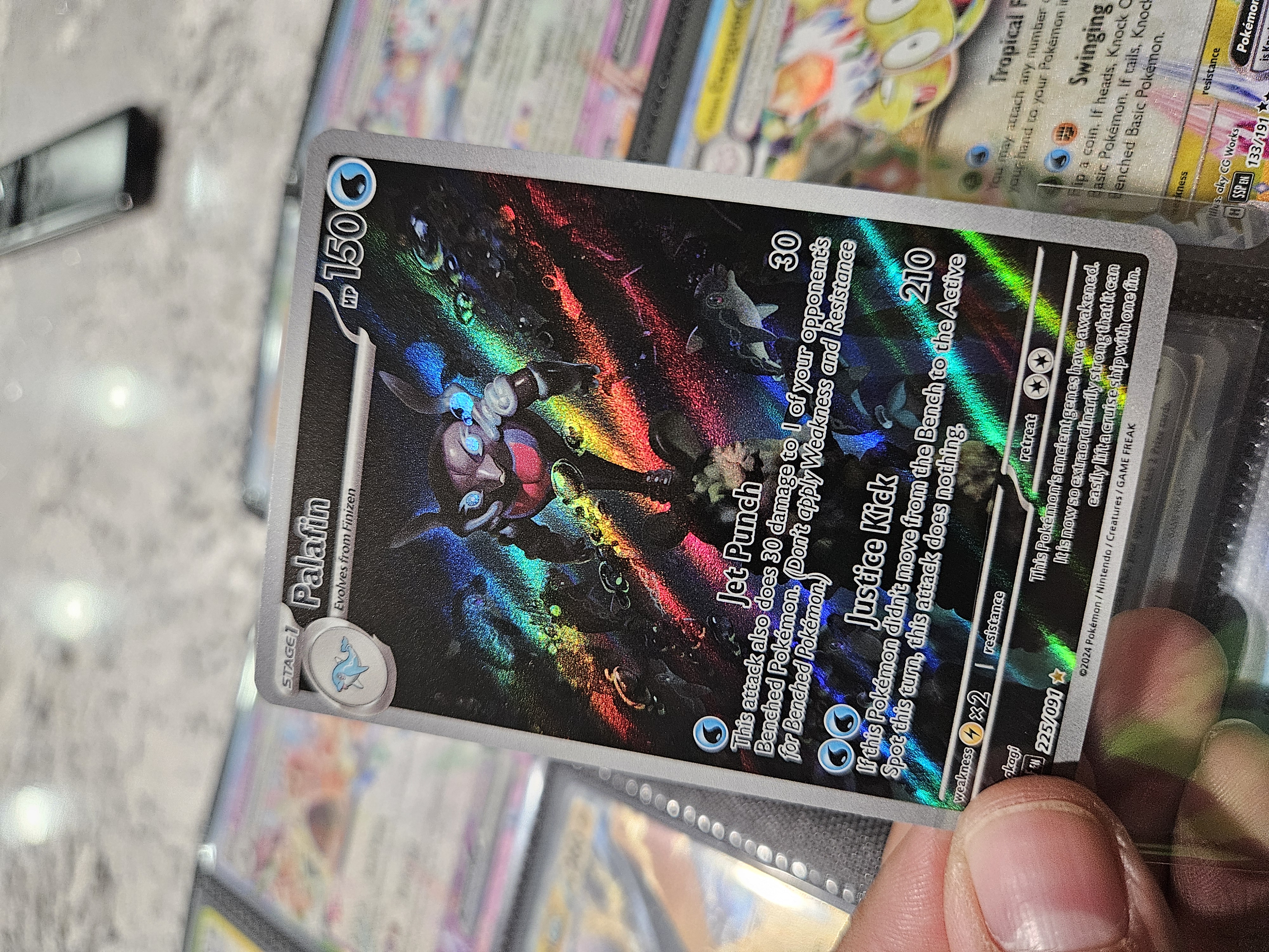 225 191 pokemon card Pikachu ex 2024 Surging Sparks 219/191 Ultra Rare PSA 9 favorite character Palafin Illustration Rare (225) 2024