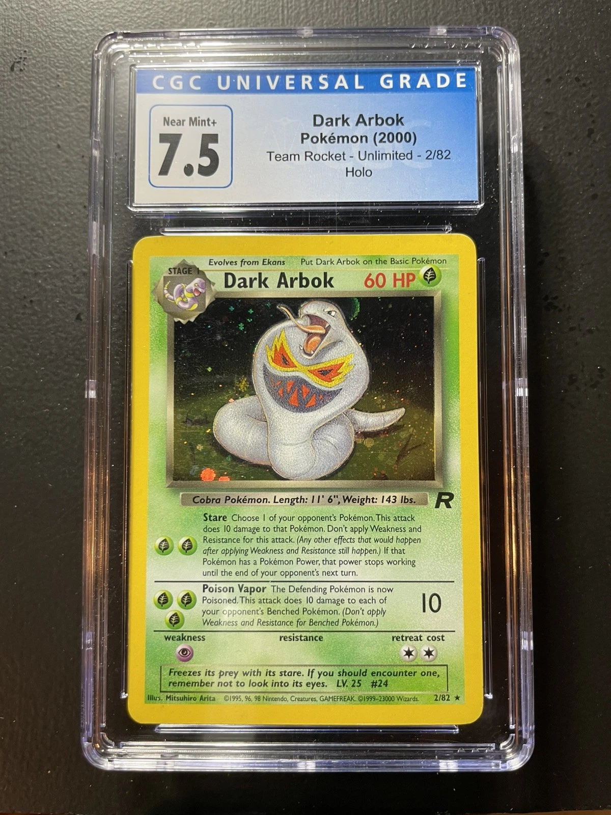 1995 dark arbok pokemon card value Holo Shift Error : r/PokemonMisprints the Defending Pokmon is now Asleep and Poisoned Dark Arbok 2/82 Team Rocket
