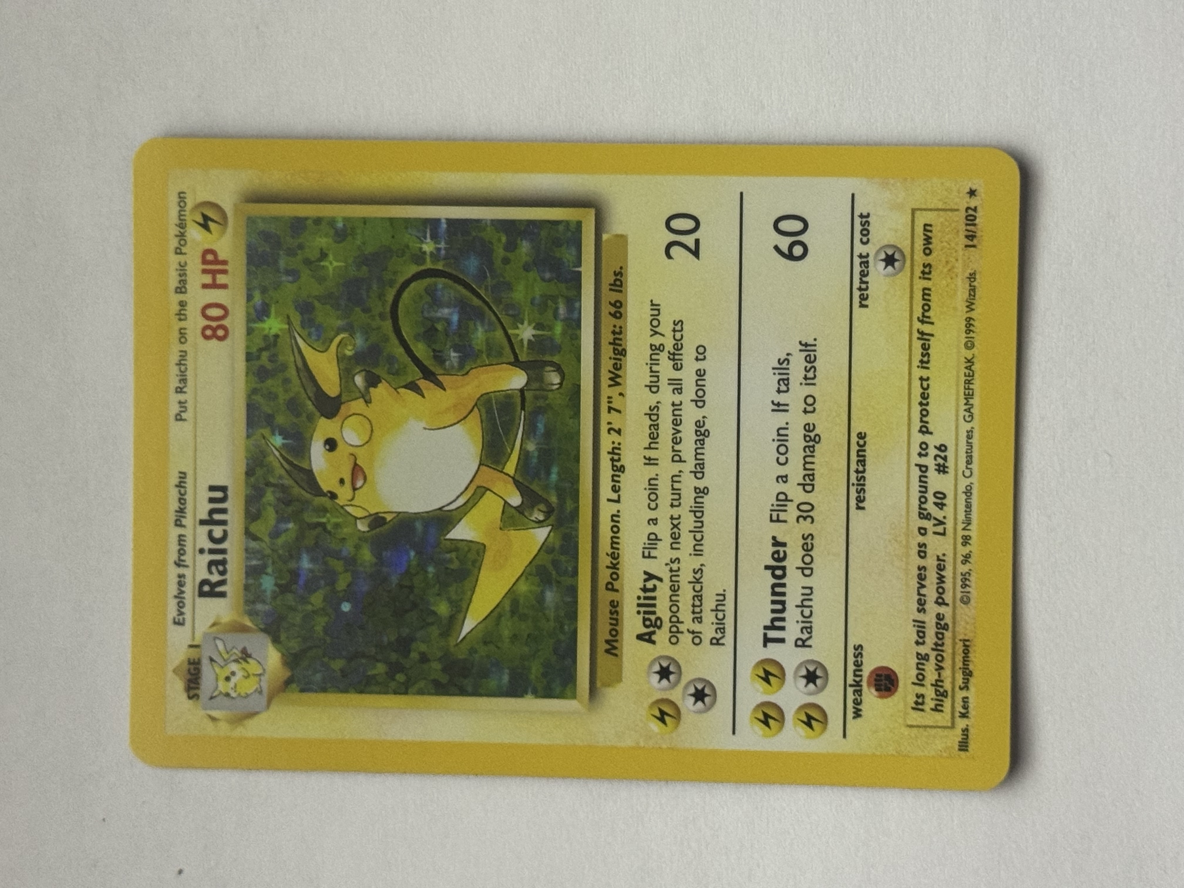1995 raichu pokemon card · Base Set First Edition #14 (Shadowless) done to Raichu Raichu #14 Prices | Pokemon