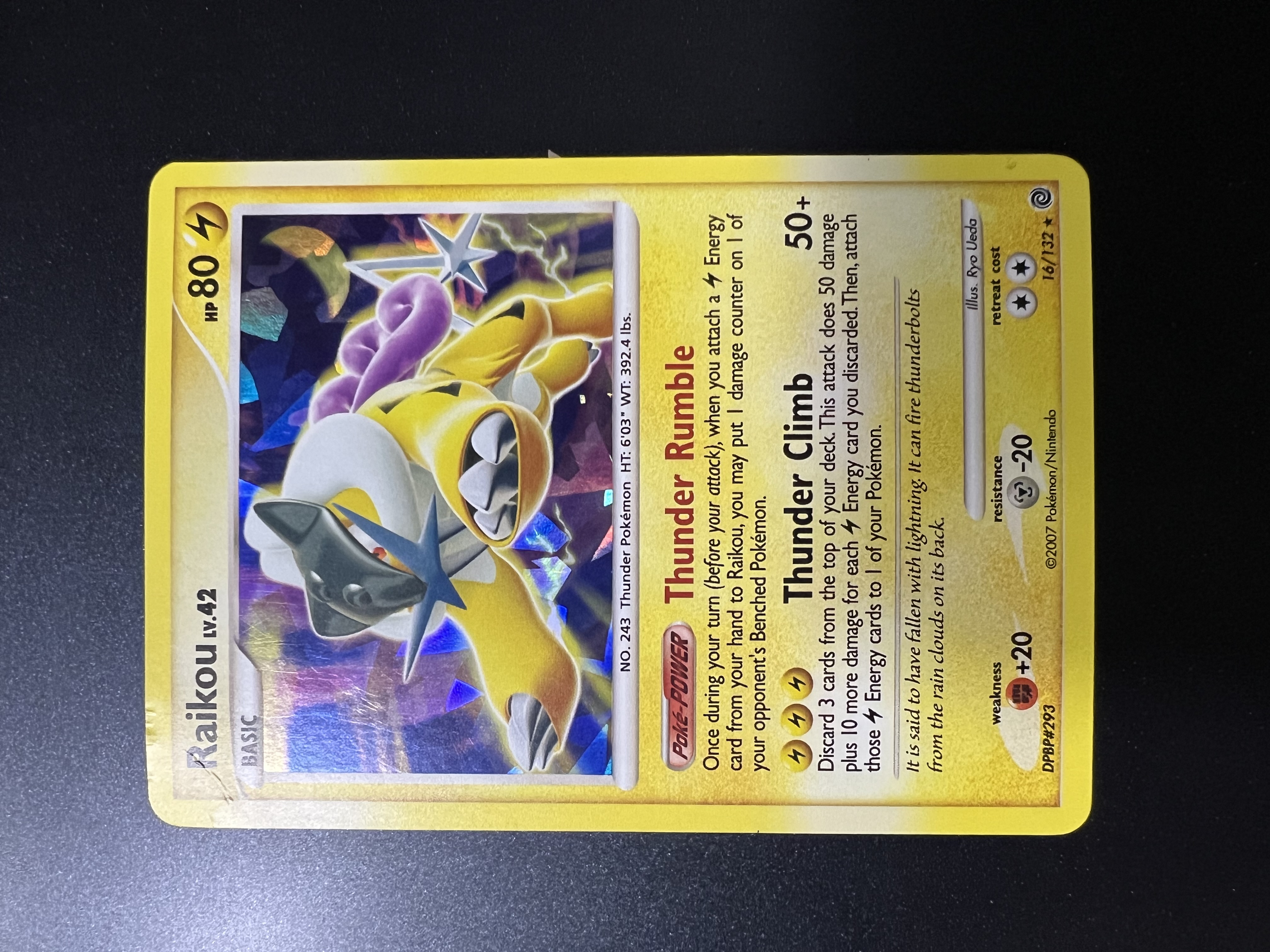 Raikou-Holo Cracked Ice (16) 2007 Pokemon Diamond & Pearl Secret Wonders - Pokmon  Card Data