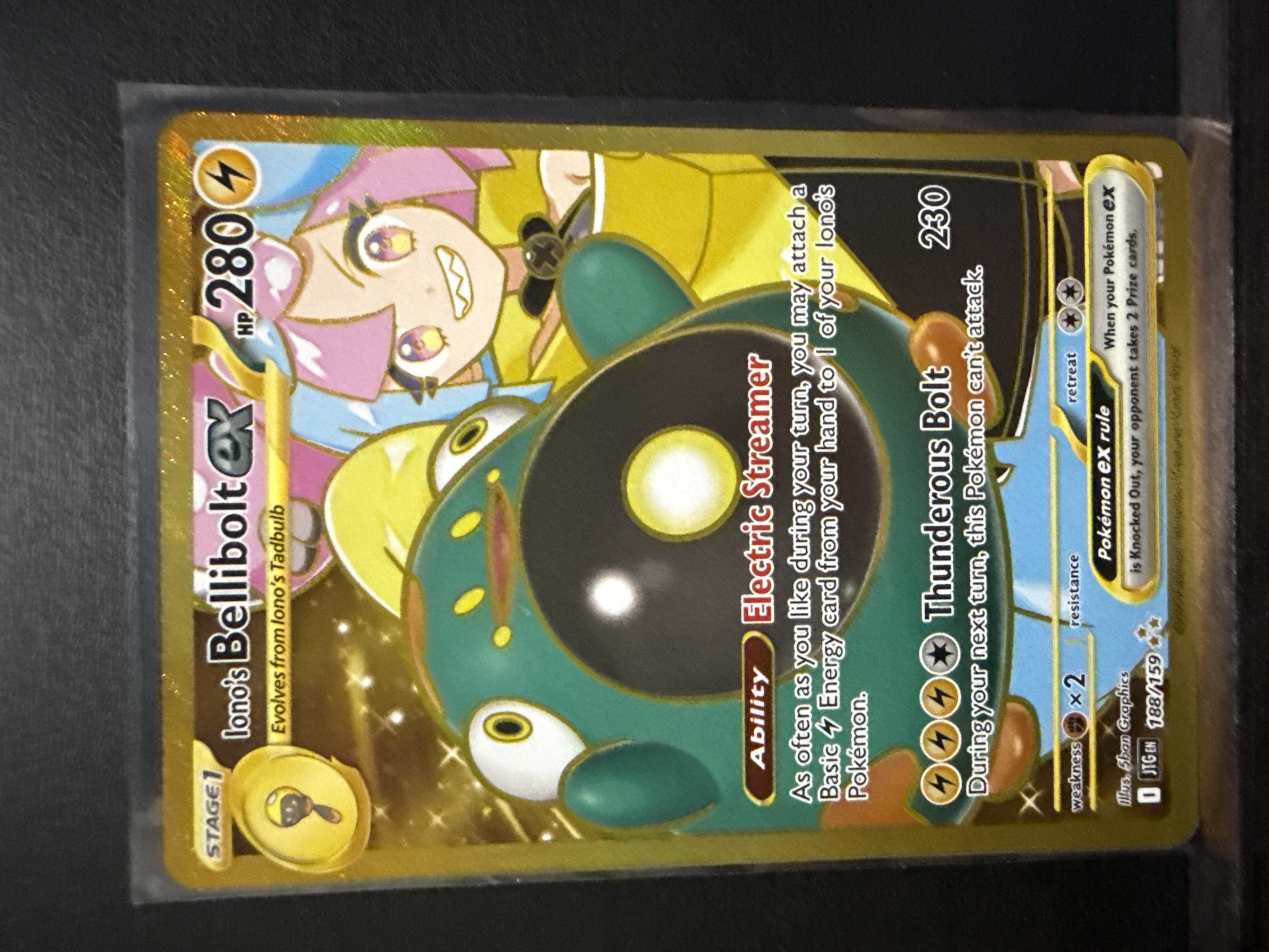 bellibolt pokemon card Pokemon Trading Card Game Journey Together Hyper Rare Iono's Bellibolt ex #188 [Lightly Played] main image 1