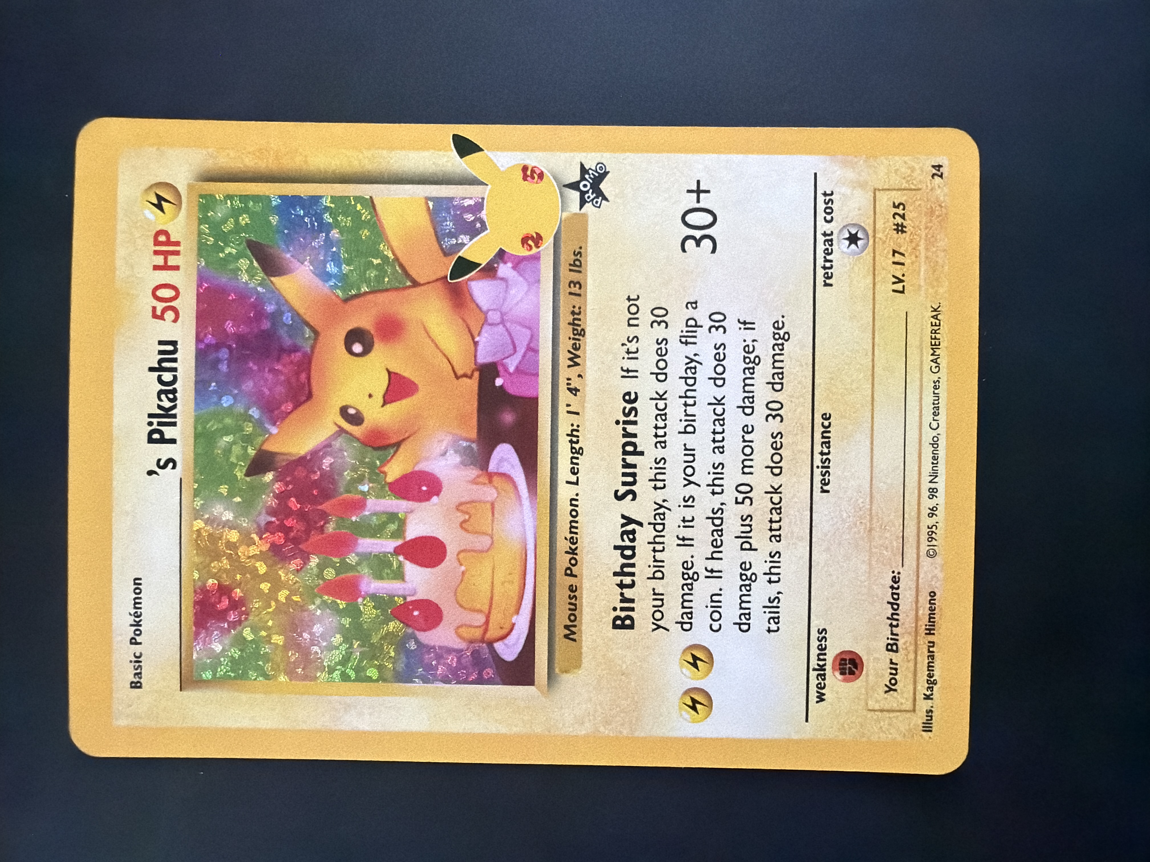happy birthday pikachu pokemon card 2021 #24 HOLO Celebrations 25th Anniversary Photos are ours of our stock. Pokémon Birthday Pikachu 5 5