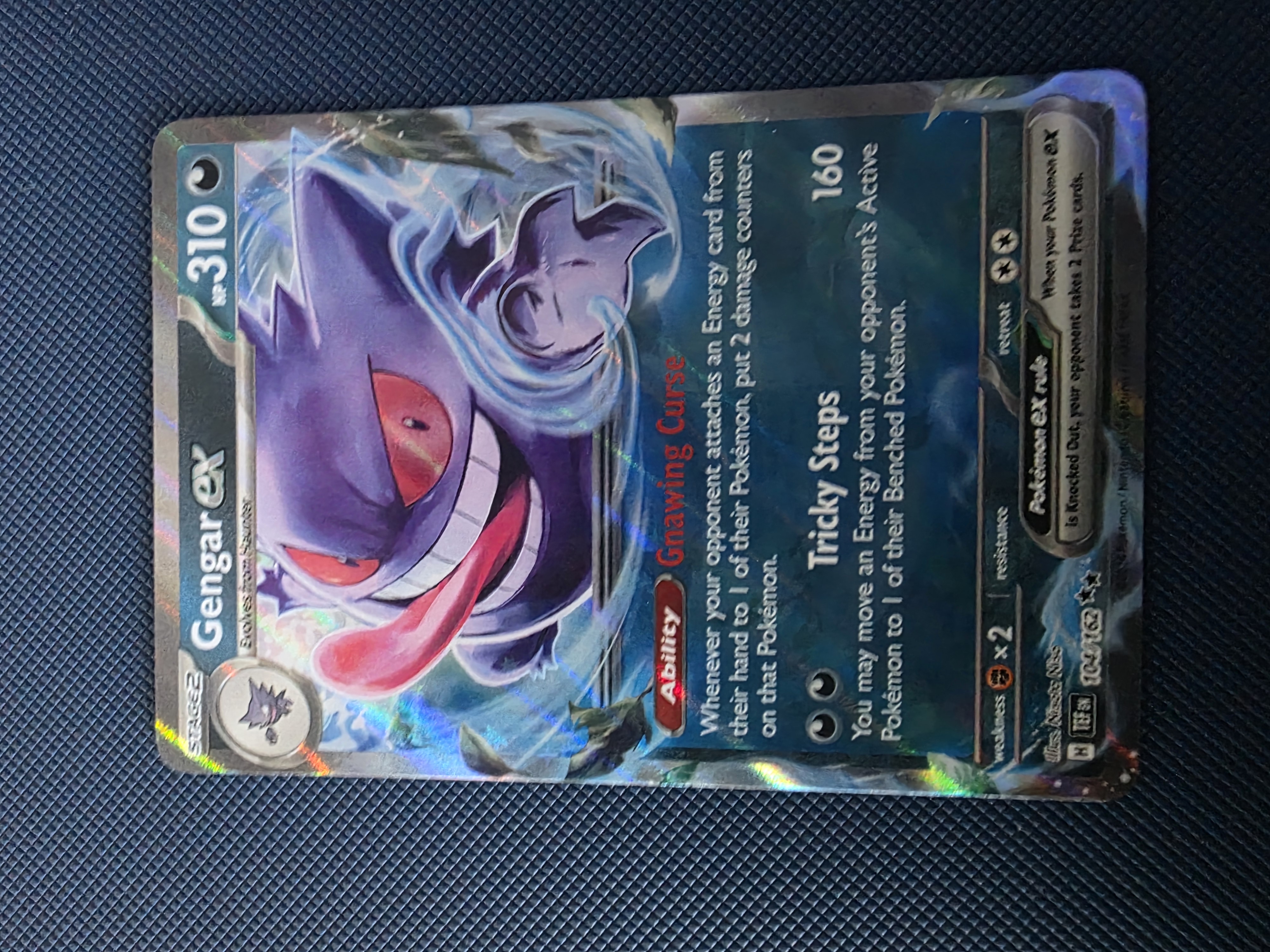 gengar x pokemon card ex 104/162 - Temporal Forces - 2 Set Captured in a crystal Pokemon Gengar LV. X #97