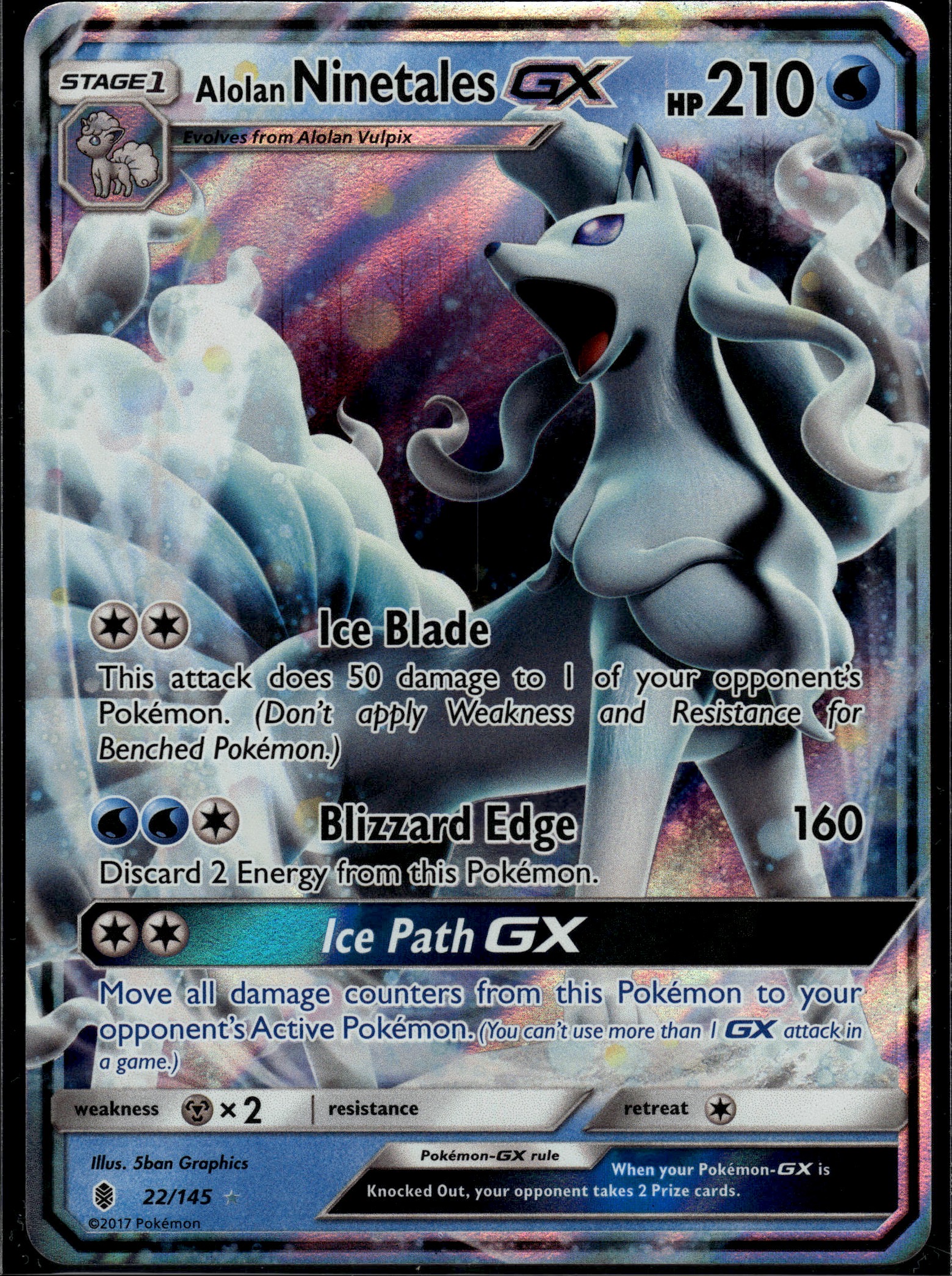 alolan ninetales gx pokemon card value SM you may search your deck for up to 2 Item cards Alolan Ninetales GX (22) 2017