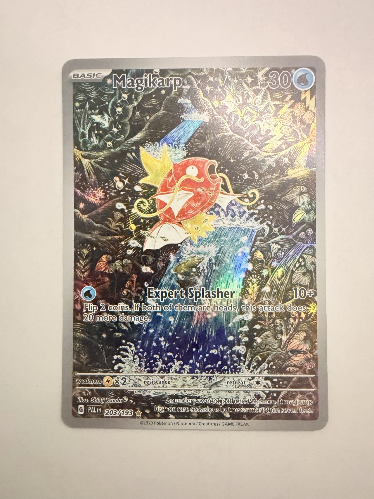 magikarp rare card Illustration (203) 2023 Pokemon French Pal FR-Paldea Evolved end display Pokemon proxy cards first edition