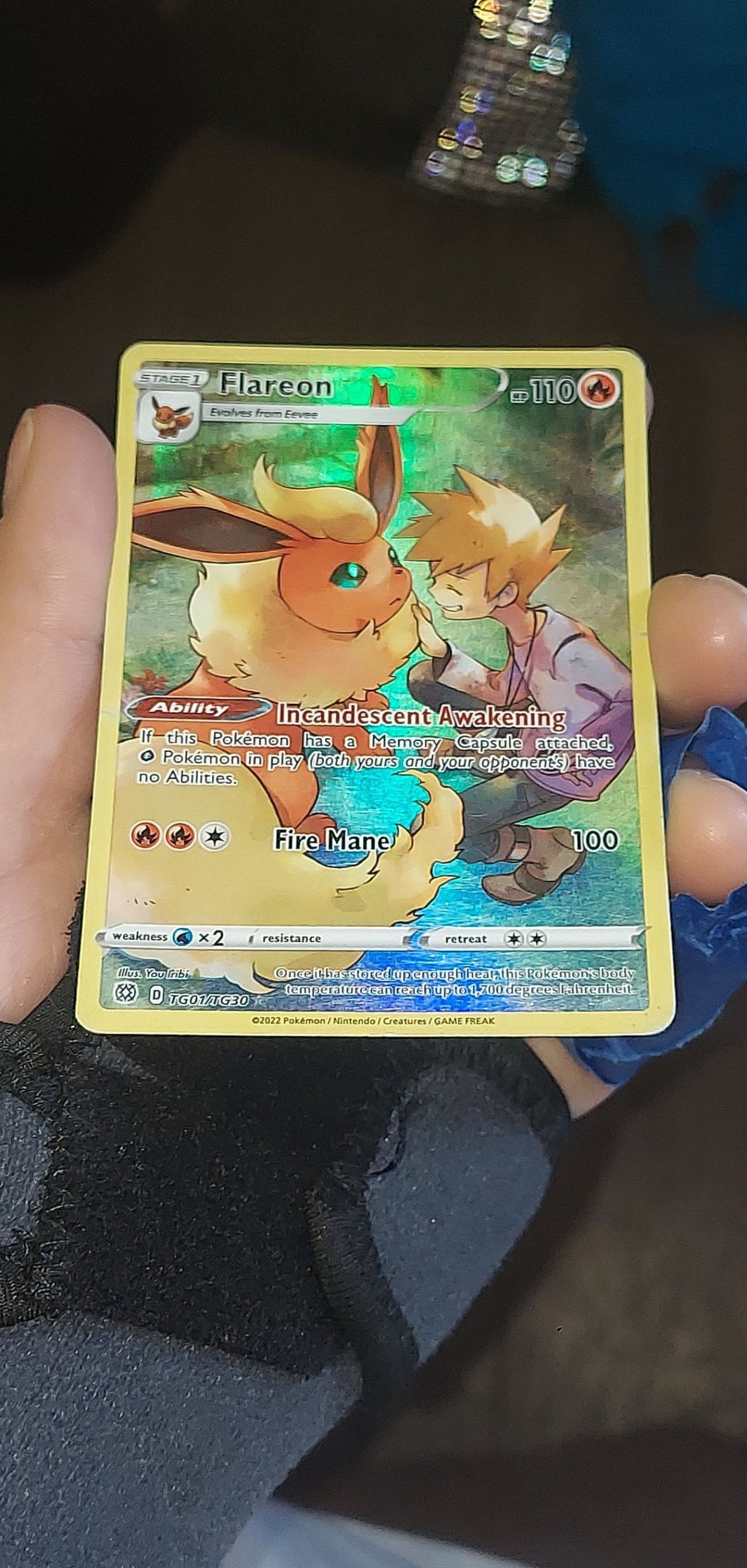 pokemon tcg brilliant stars tg01 tg30 flareon card (TG01/TG30) [Sword & Shield: Stars]  Galaxy Games LLC proof acrylic case and featuring a striking image of the captivating character Flareon Brilliant Stars Pokemon Card