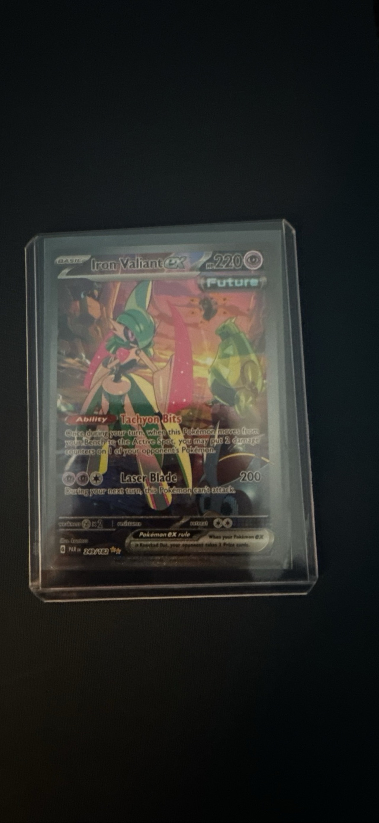 iron valiant pokemon card value EX Special Illustration Rare (249) 2023 Par EN-Paradox Rift Ability Tachyon Bits Once during your turn Iron Valiant Cards in Pokémon