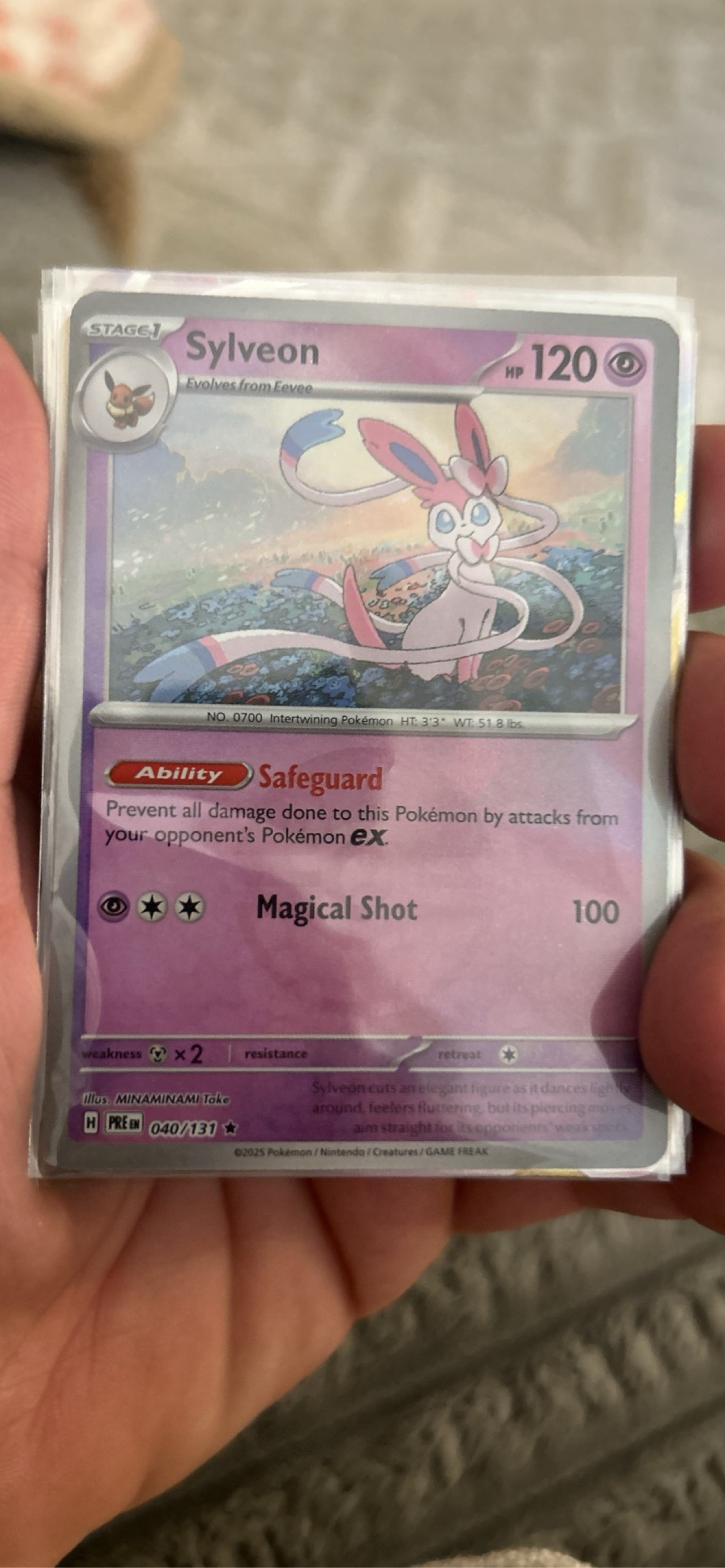 holographic sylveon pokemon card Poke Ball Reverse Holo (040) 2025 Pre EN-Prismatic Evolutions An individual card from the Pokmon trading and collectible card game (TCG/CCG) Jumbo Pokemon Cards Sylveon Ex