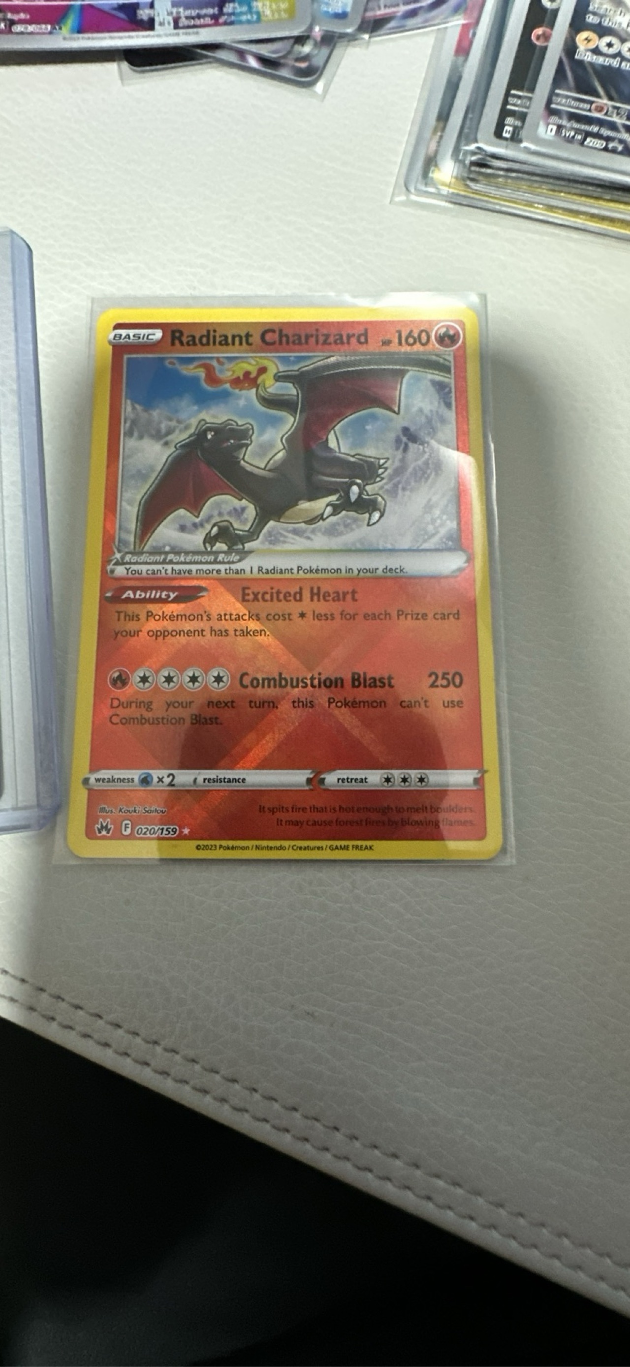pokemon tcg crown zenith 020 159 radiant charizard card 2023 020/159 this Pokmon cant use Combustion Blast Radiant Charizard (020) 2023 Pokemon