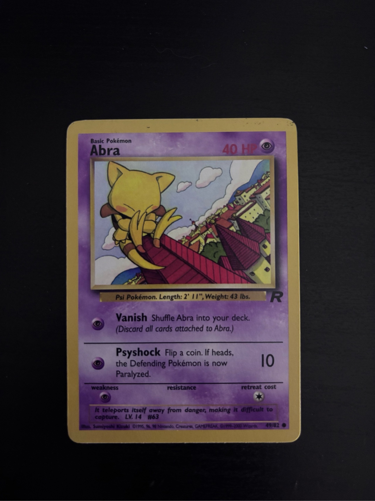 abra pokemon card 49 82 - (49) 2000 Team Rocket #49/82 Abra