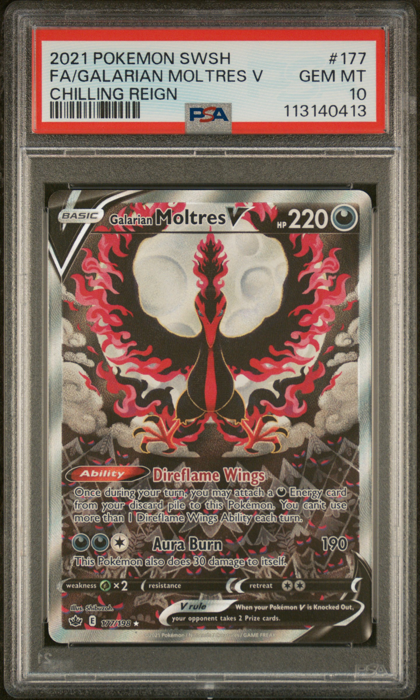 Full Art/Galarian Moltres V (177) 2021 Pokemon Sword & Shield