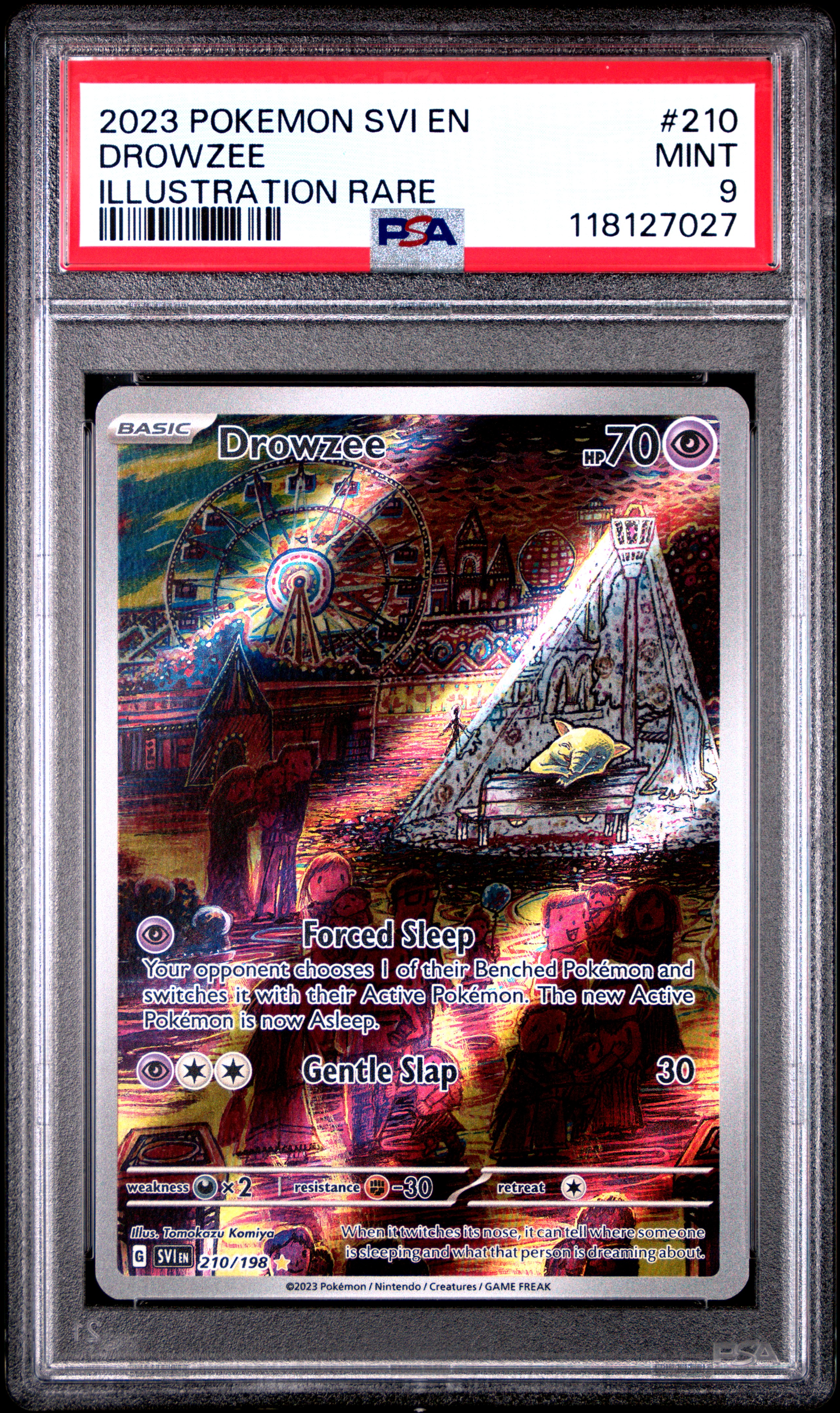 drowzee pokemon card full art - 096/165 - Pokemon 151 - Reverse Foil Preserved in a tamper Drowzee Illustration Rare (210) 2023