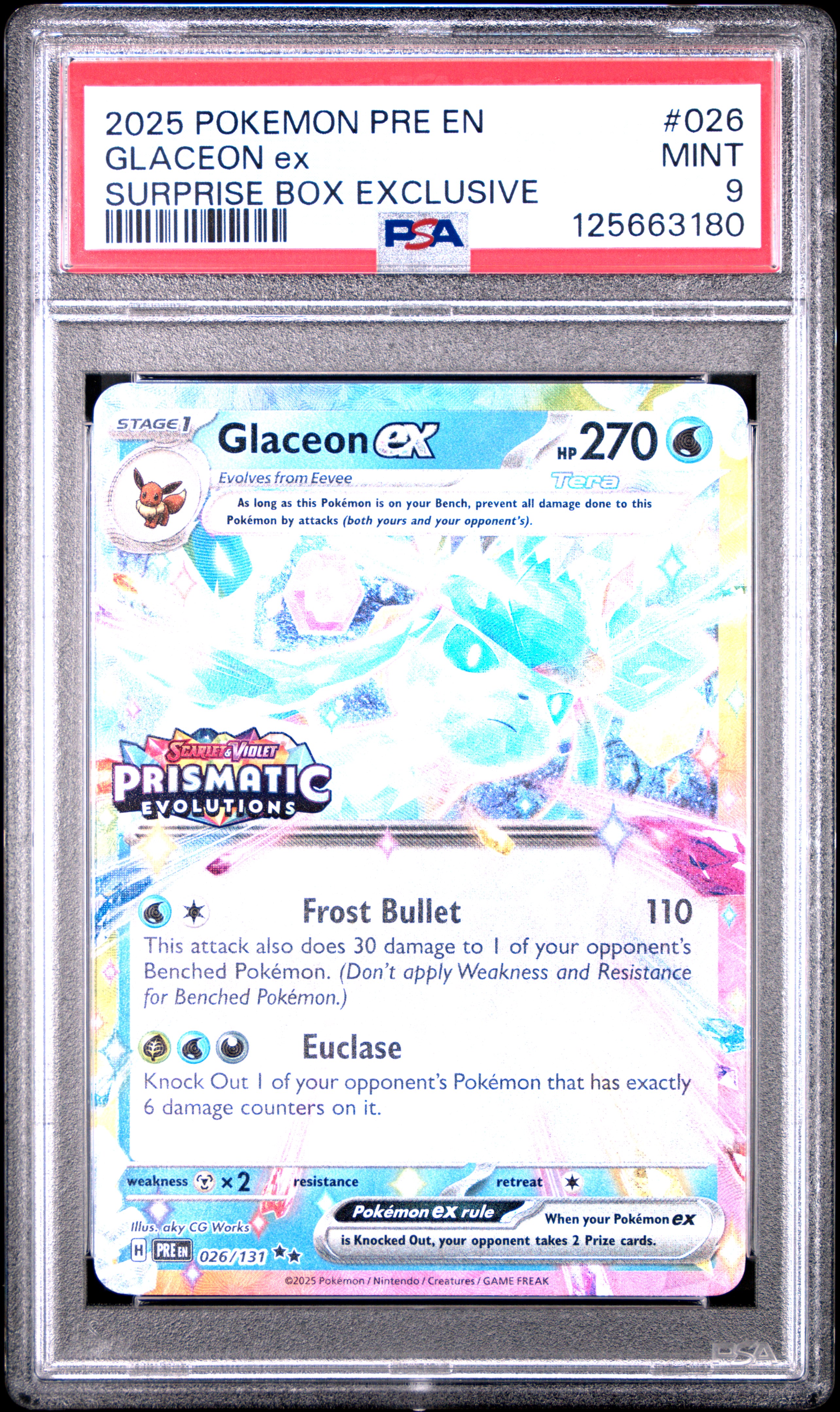 Glaceon EX Surprise Box Exclusive (026) 2025 Pokemon Pre EN-Prismatic  Evolutions - Pokmon Card Data