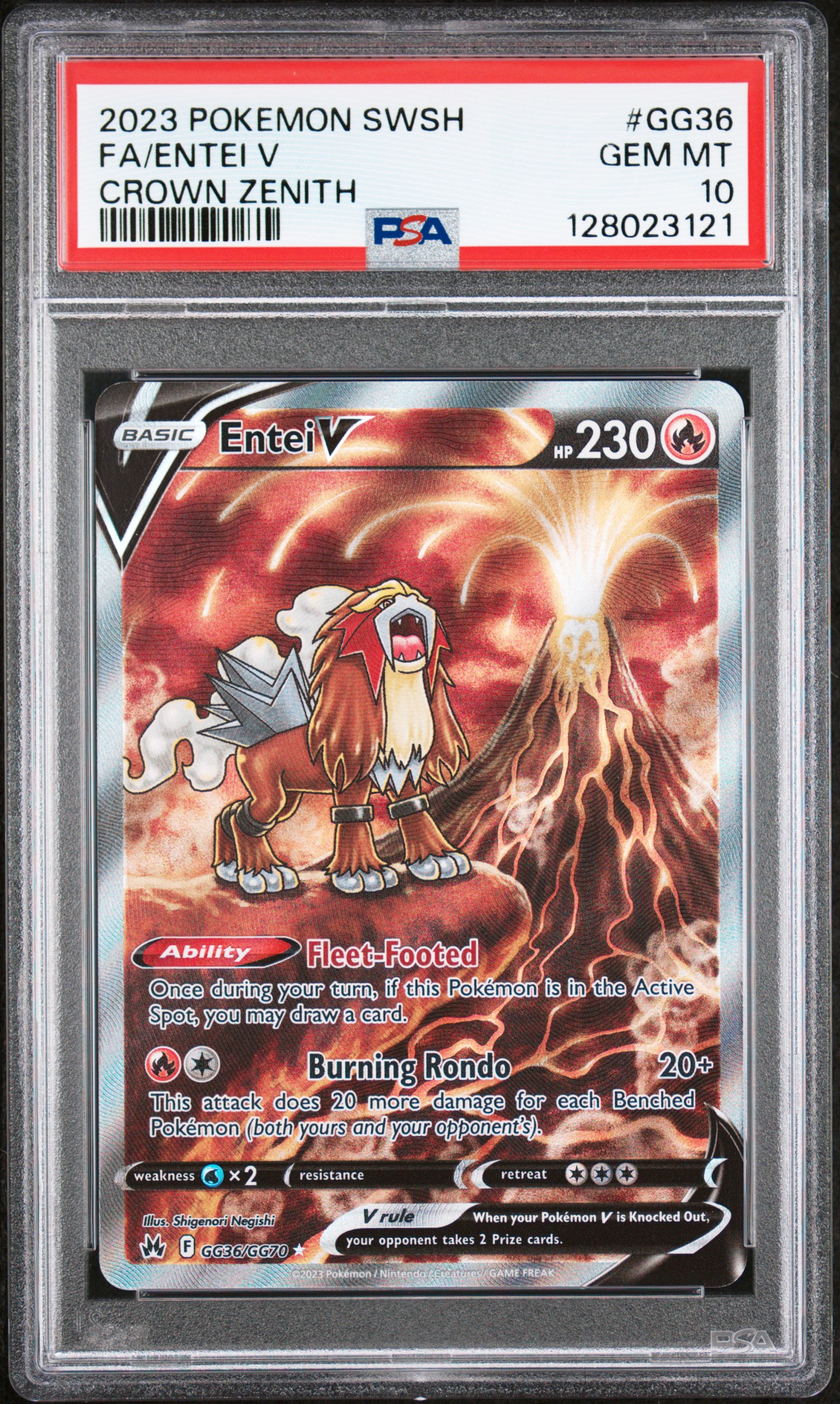 Full Art/Entei V (GG36) 2023 Pokemon Sword and Shield Crown Zenith
