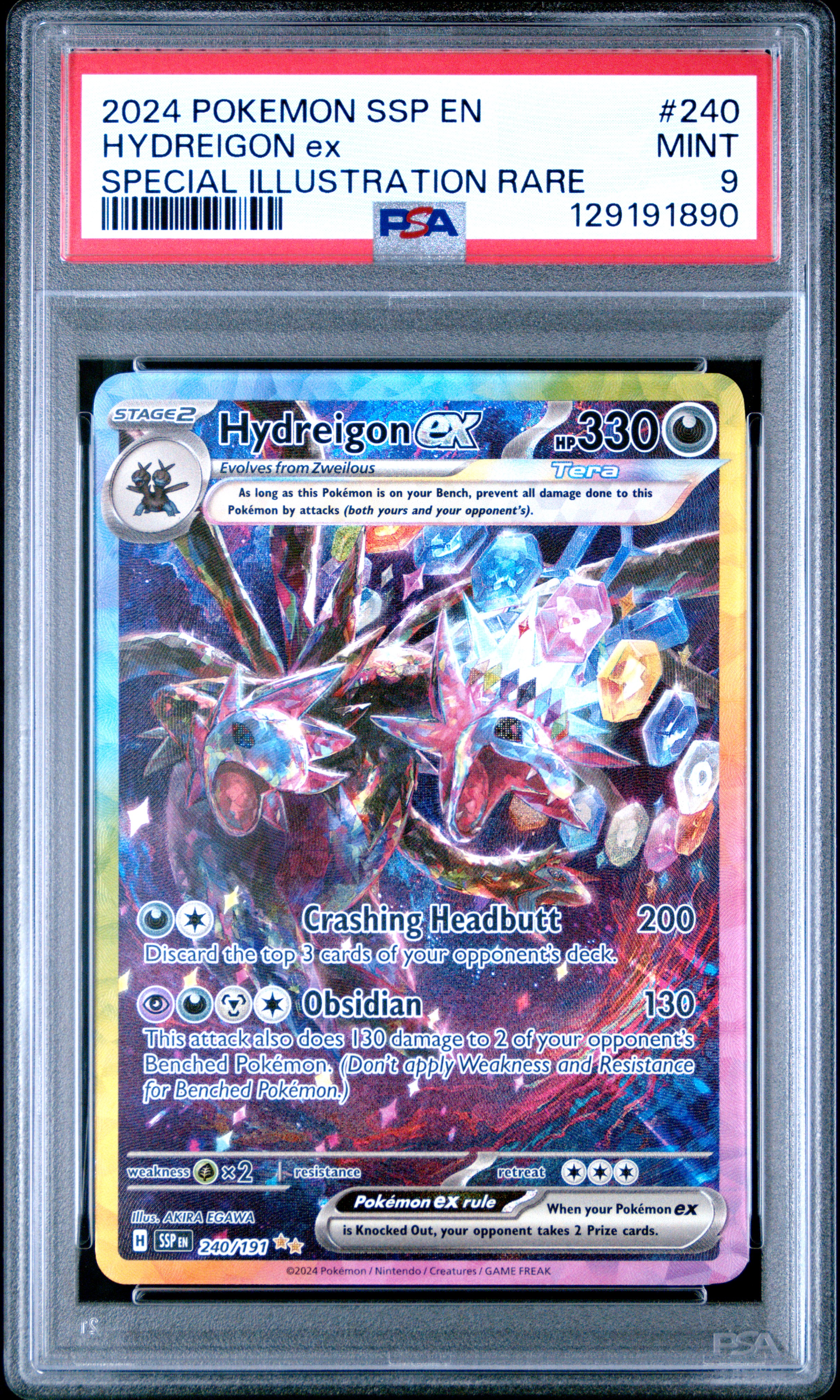 hydreigon stage 2 pokemon card - ex - 161/086 - SV: White Flare (WHT) - Ultra Rare - Full Art (Dont apply Weakness and Resistance for Benched Pokemon.) Hydreigon ex - 169/086 -