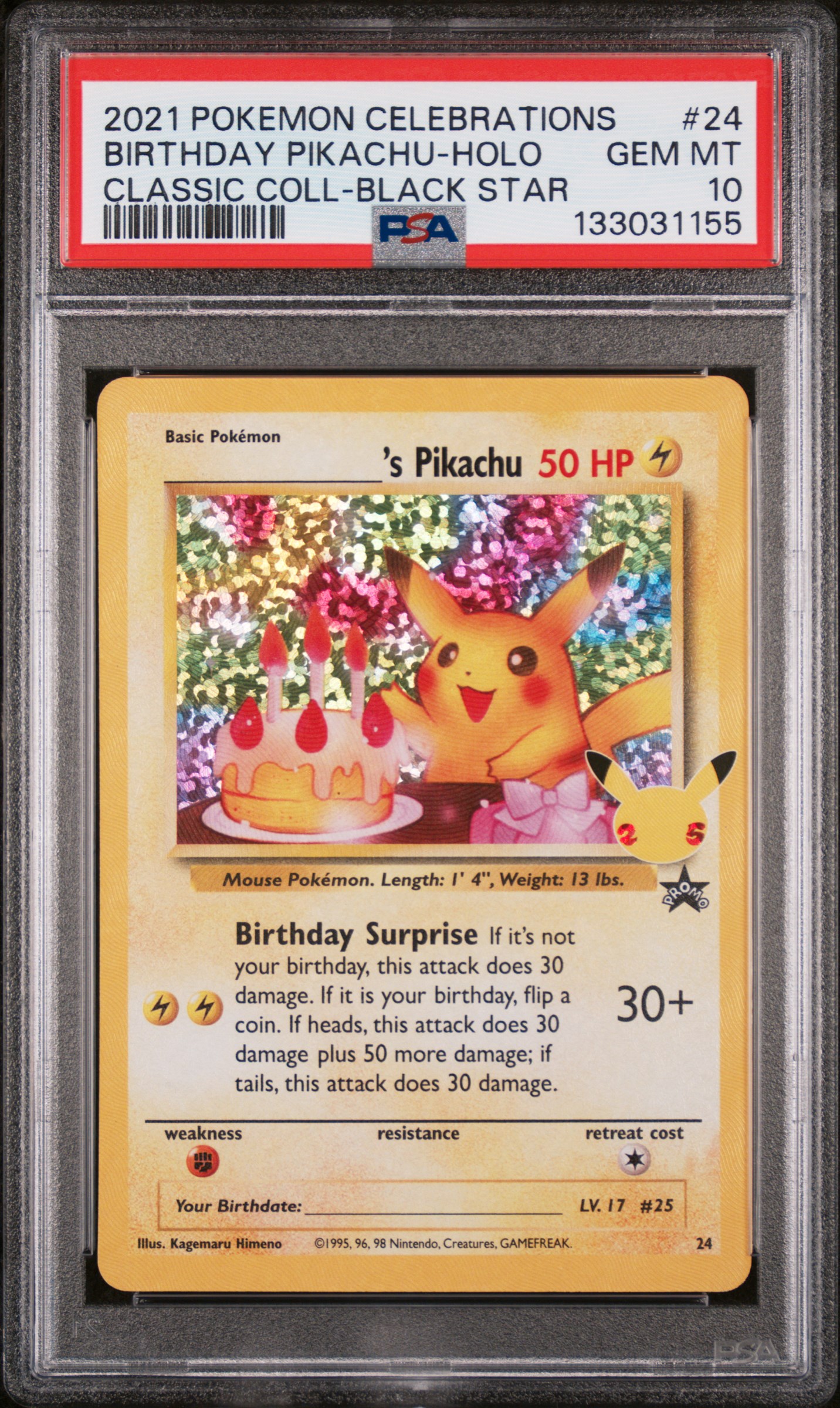 Birthday Pikachu-Holo (24) 2021 Pokemon Celebrations Classic