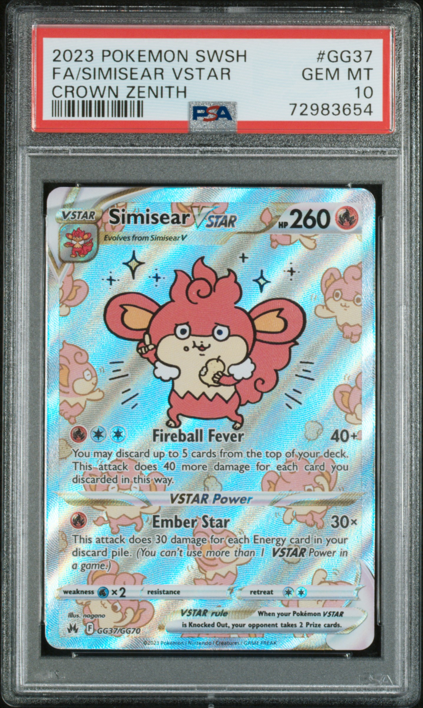 simisear vstar pokemon card Pokemon Simisear V STAR 023/159 Holo Crown Zenith Pokemon Card
