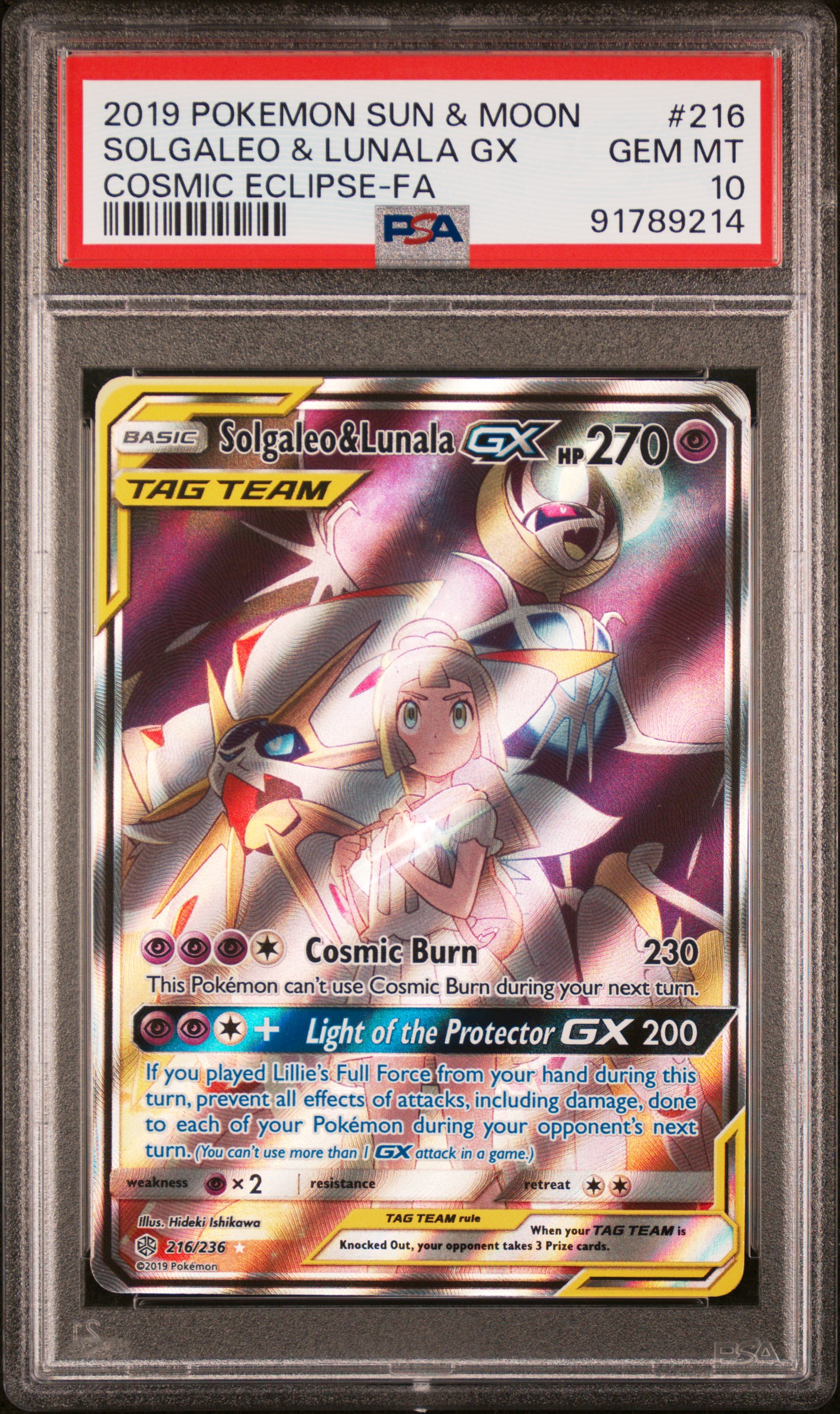Full Art/Solgaleo & Lunala GX (216) 2019 Pokemon Sun & Moon Cosmic