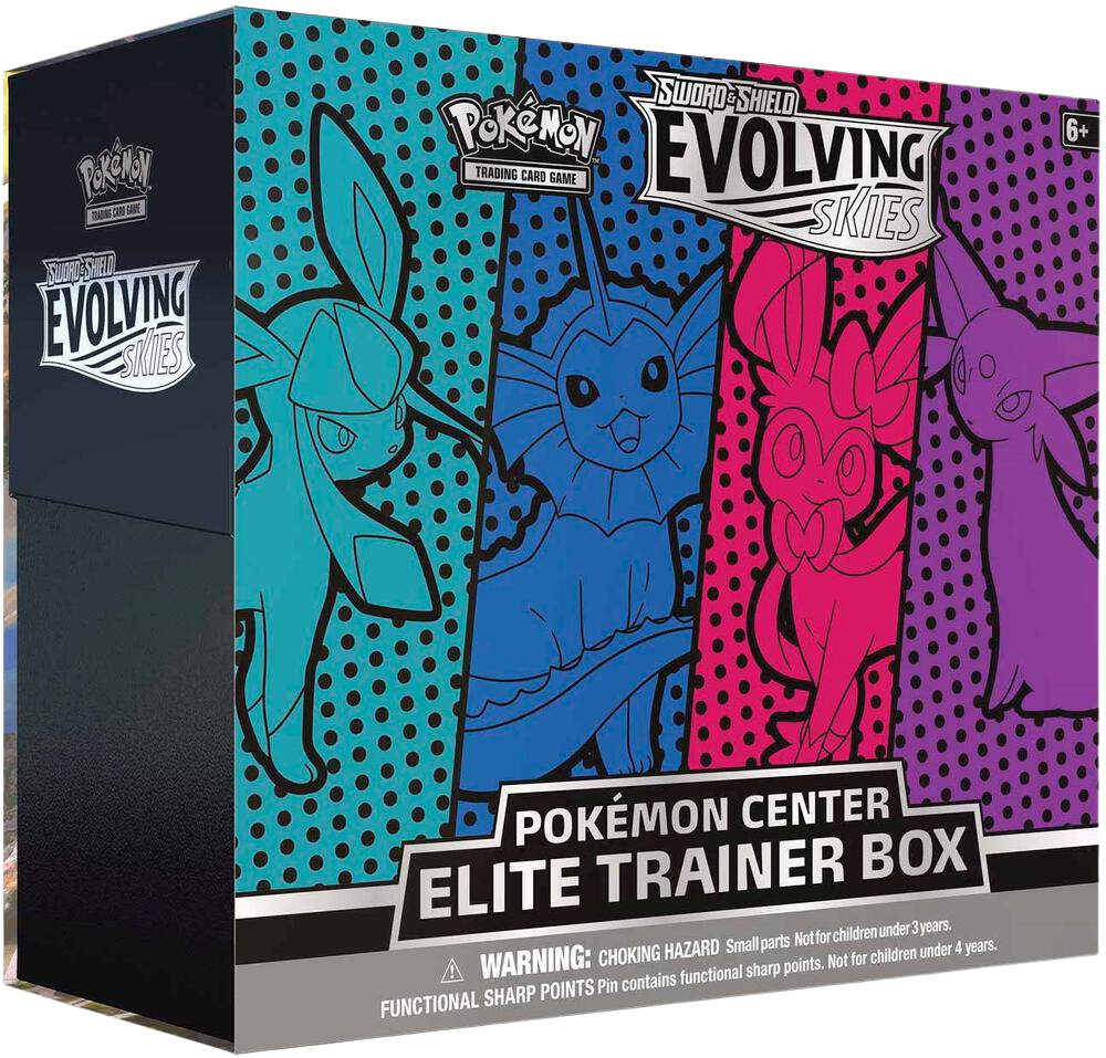 Evolving Skies Pokemon Center Elite Trainer Box [Glaceon/Vaporeon/Sylveon/Espeon] (Exclusive)