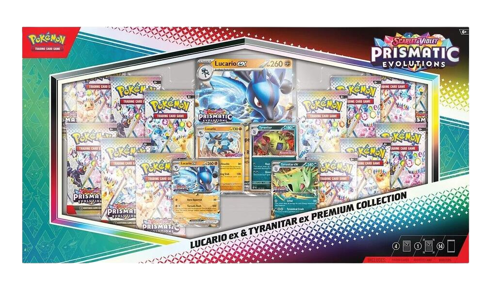 Prismatic Evolutions Lucario ex & Tyranitar ex Premium Collection (Sam's Club)
