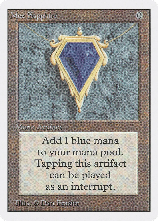 Mox Sapphire from Unlimited Edition showing the white border