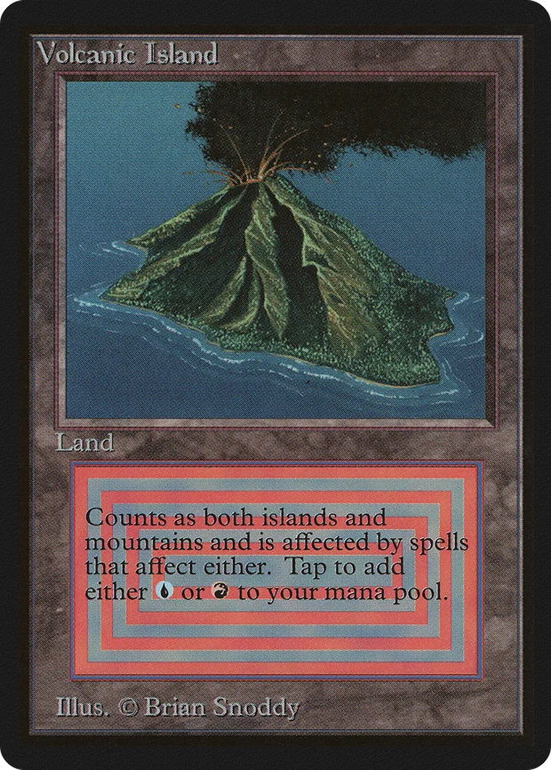 Volcanic Island dual land from Limited Edition Beta, a card that did not exist in Alpha