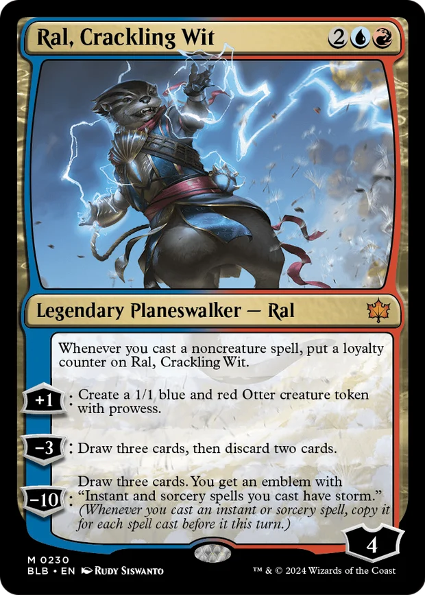 Ral, Crackling Wit planeswalker from Bloomburrow