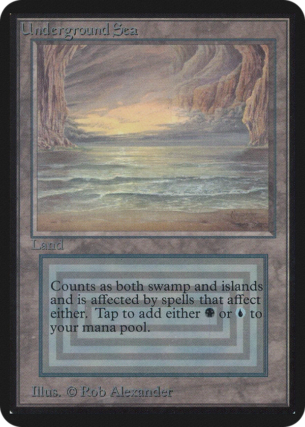 Alpha Underground Sea dual land, a Reserved List card that rewards grading