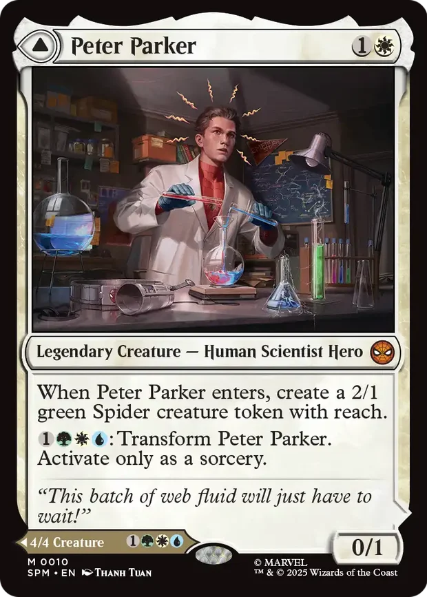 Peter Parker, the flagship legendary that transforms into Amazing Spider-Man, from Marvel's Spider-Man