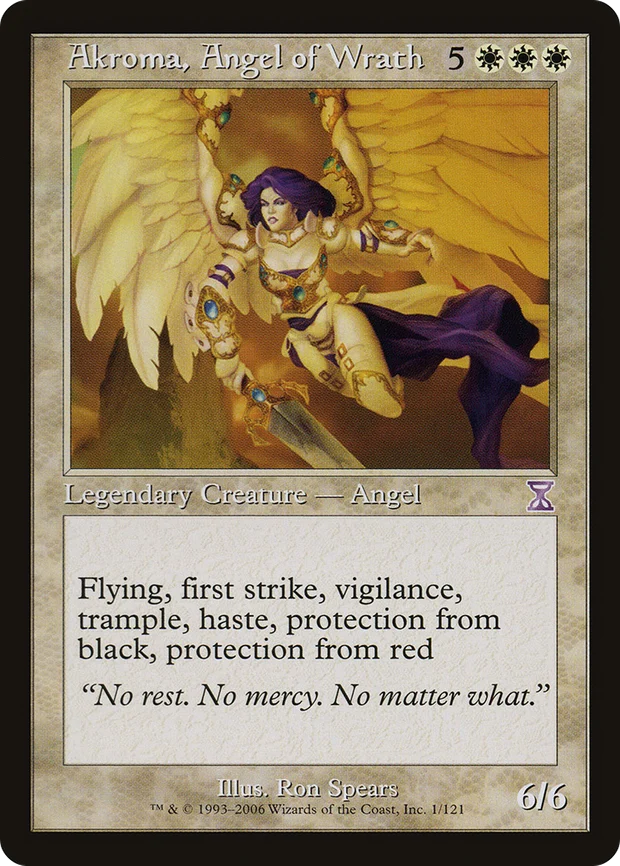 Akroma, Angel of Wrath with the purple timeshifted expansion symbol