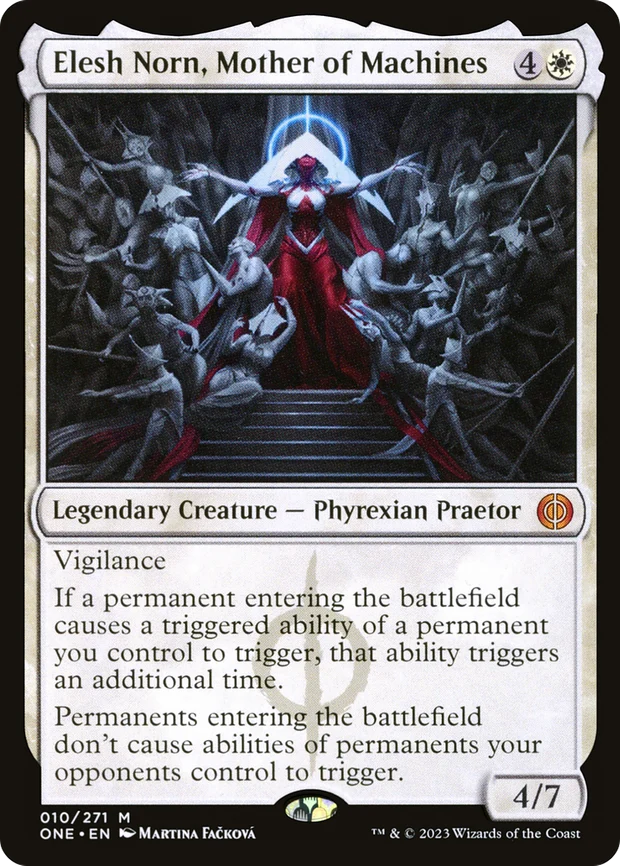 Elesh Norn, Mother of Machines in oil slick raised foil