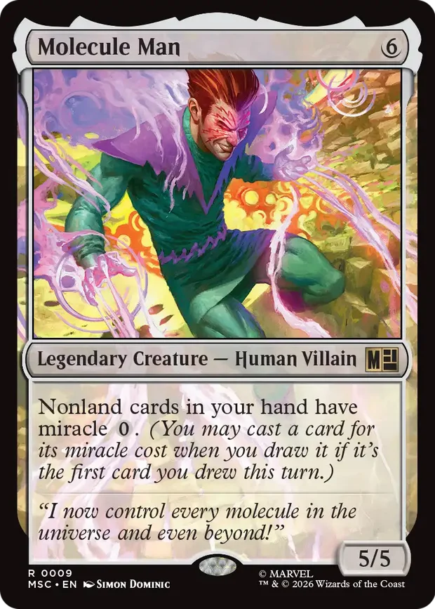 Molecule Man from the MTG Marvel Super Heroes Commander set