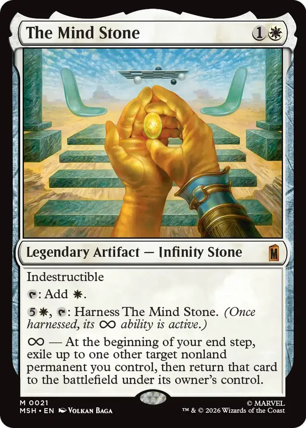 The Mind Stone, the headline chase card of MTG Marvel Super Heroes