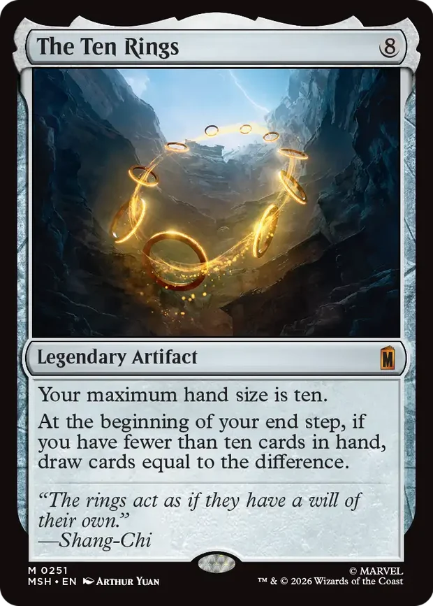The Ten Rings artifact from MTG Marvel Super Heroes