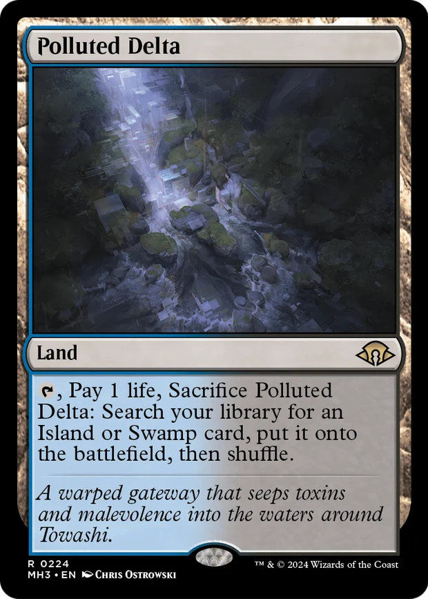 Polluted Delta retro frame fetch land from Modern Horizons 3