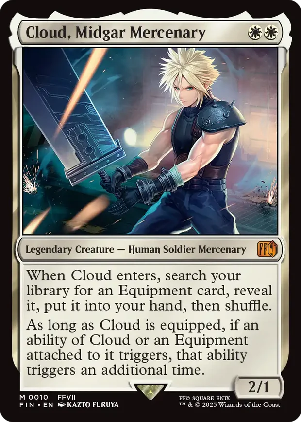 Cloud, Midgar Mercenary borderless surge foil from Magic Final Fantasy