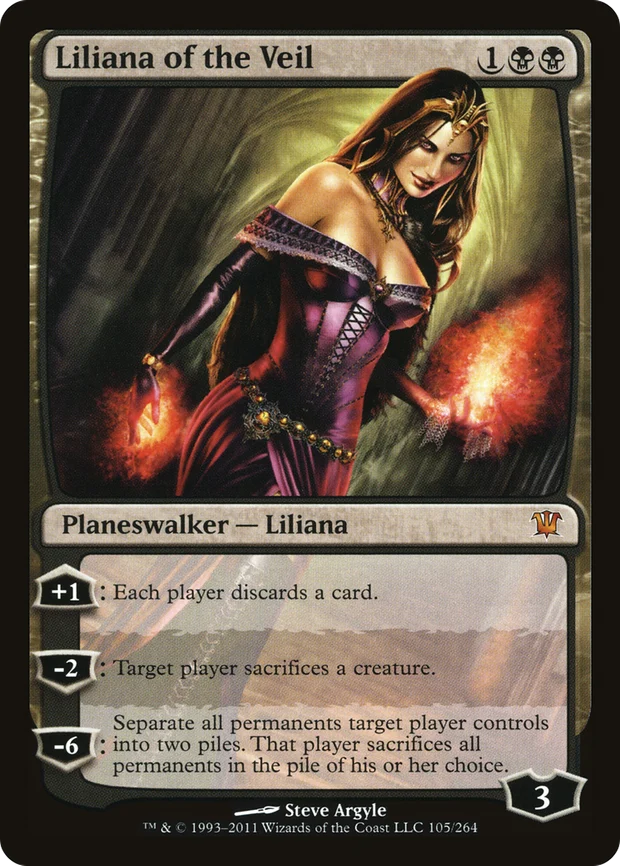 Liliana of the Veil from Innistrad, an iconic planeswalker