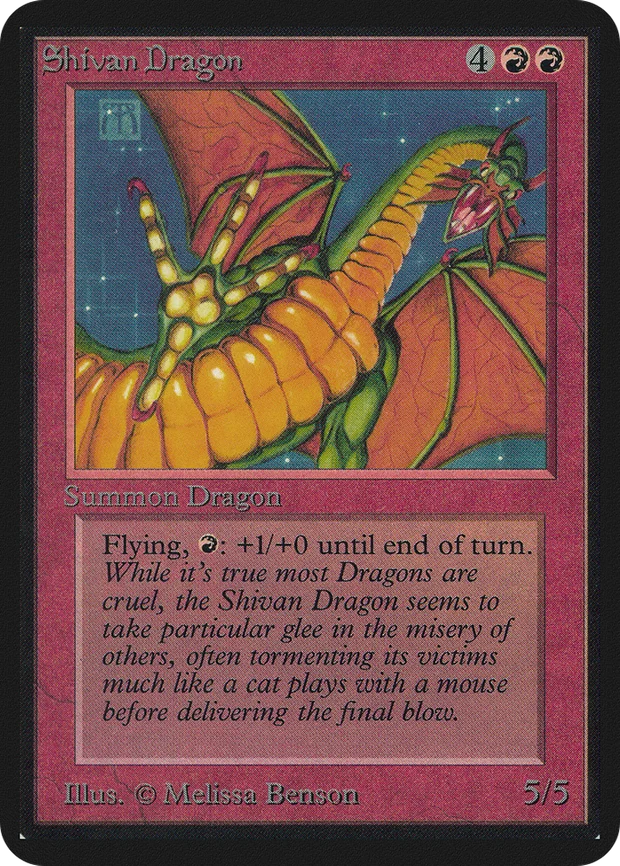 Shivan Dragon from Alpha, the iconic firebreathing dragon