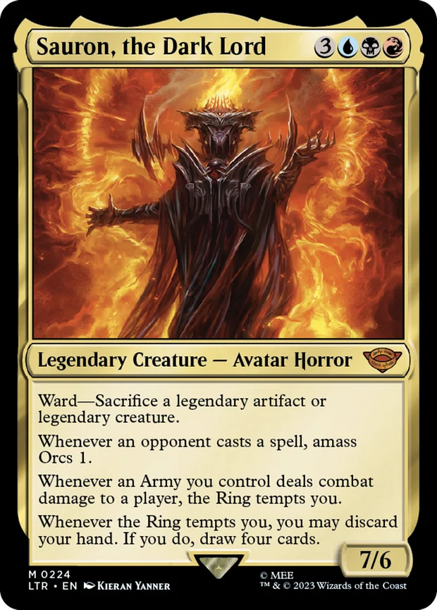 Sauron the Dark Lord serialized poster card from Lord of the Rings