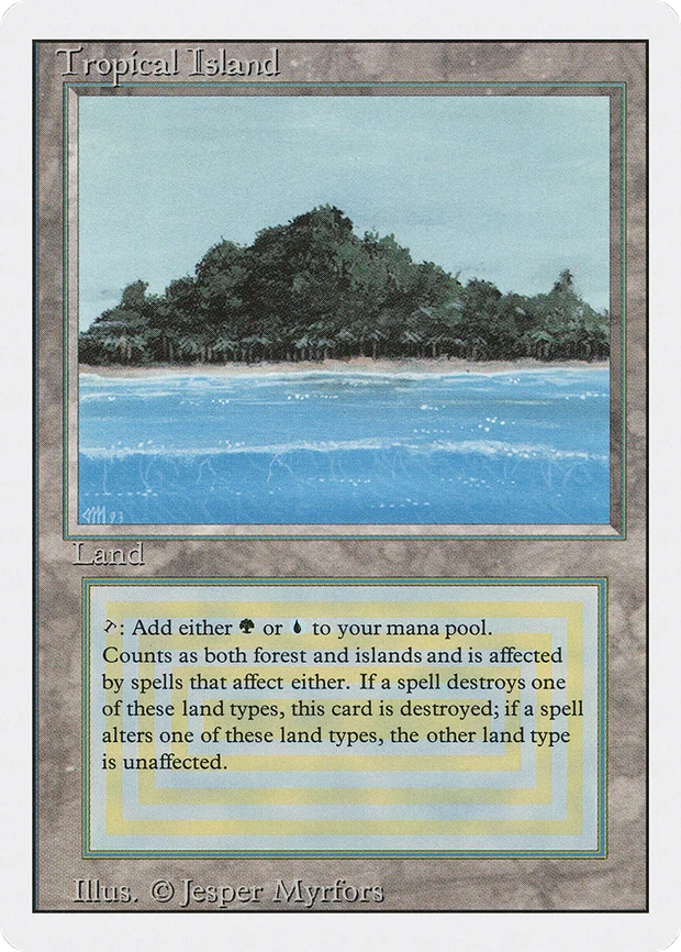 Tropical Island dual land from Revised Edition