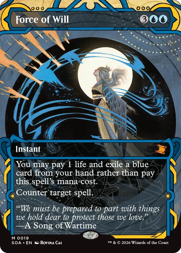Force of Will Mystical Archive card, the top chase reprint of the set