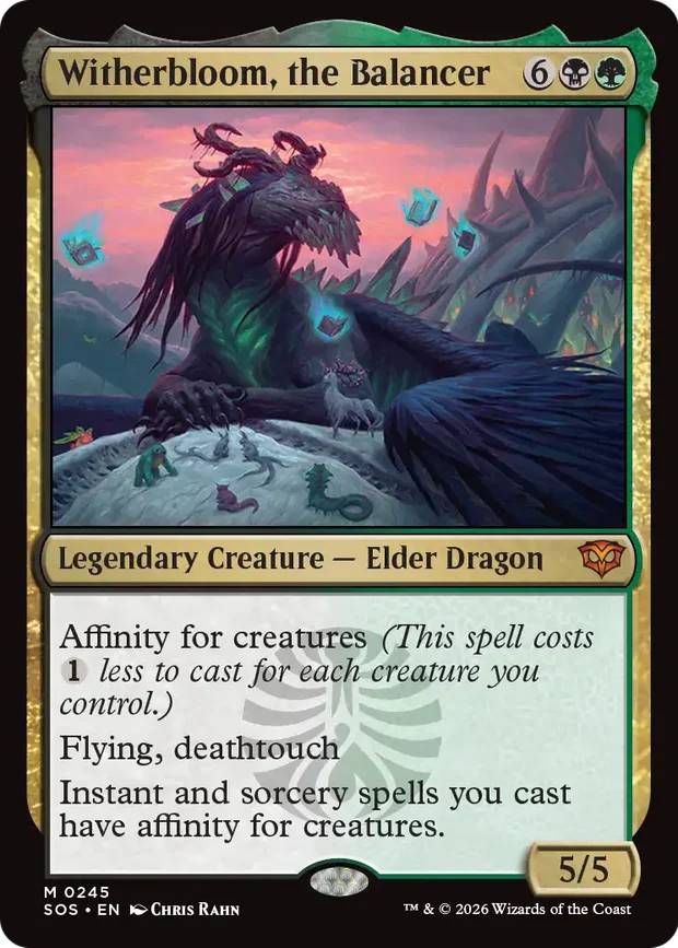 Witherbloom, the Balancer elder dragon from Secrets of Strixhaven