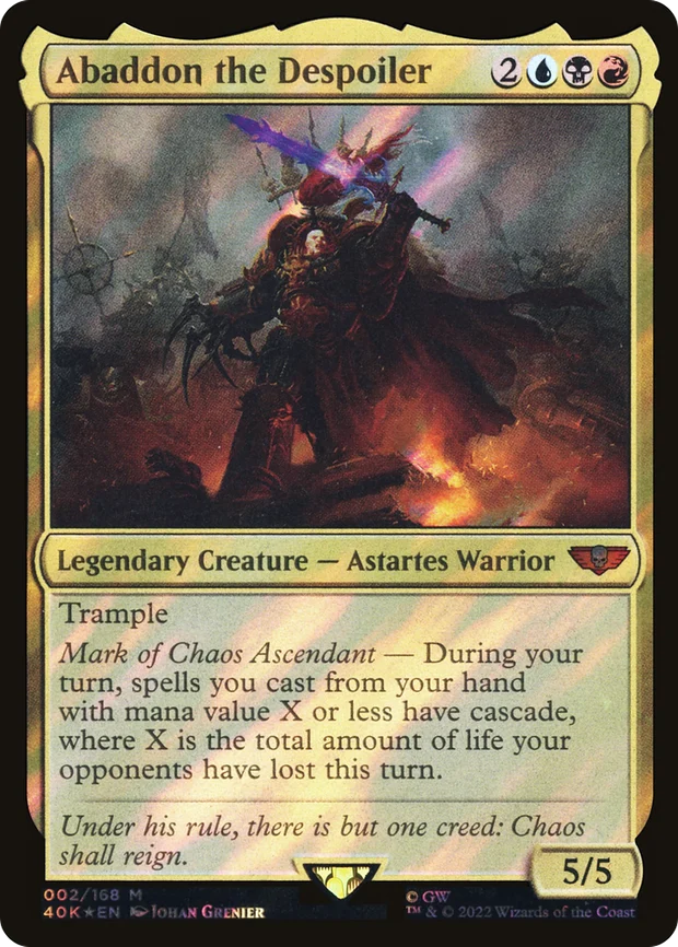 Abaddon the Despoiler from the Warhammer 40,000 Commander decks
