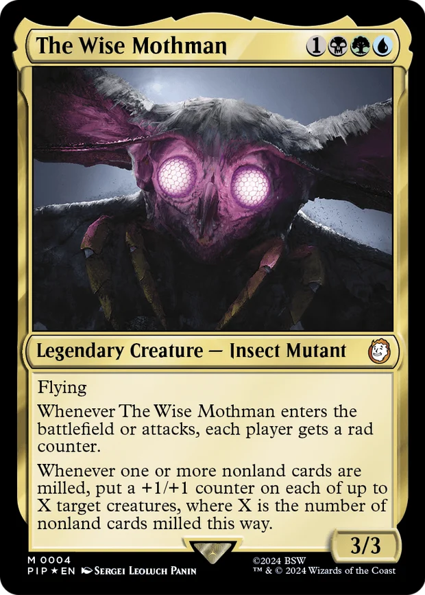 The Wise Mothman from Magic's Fallout Commander set